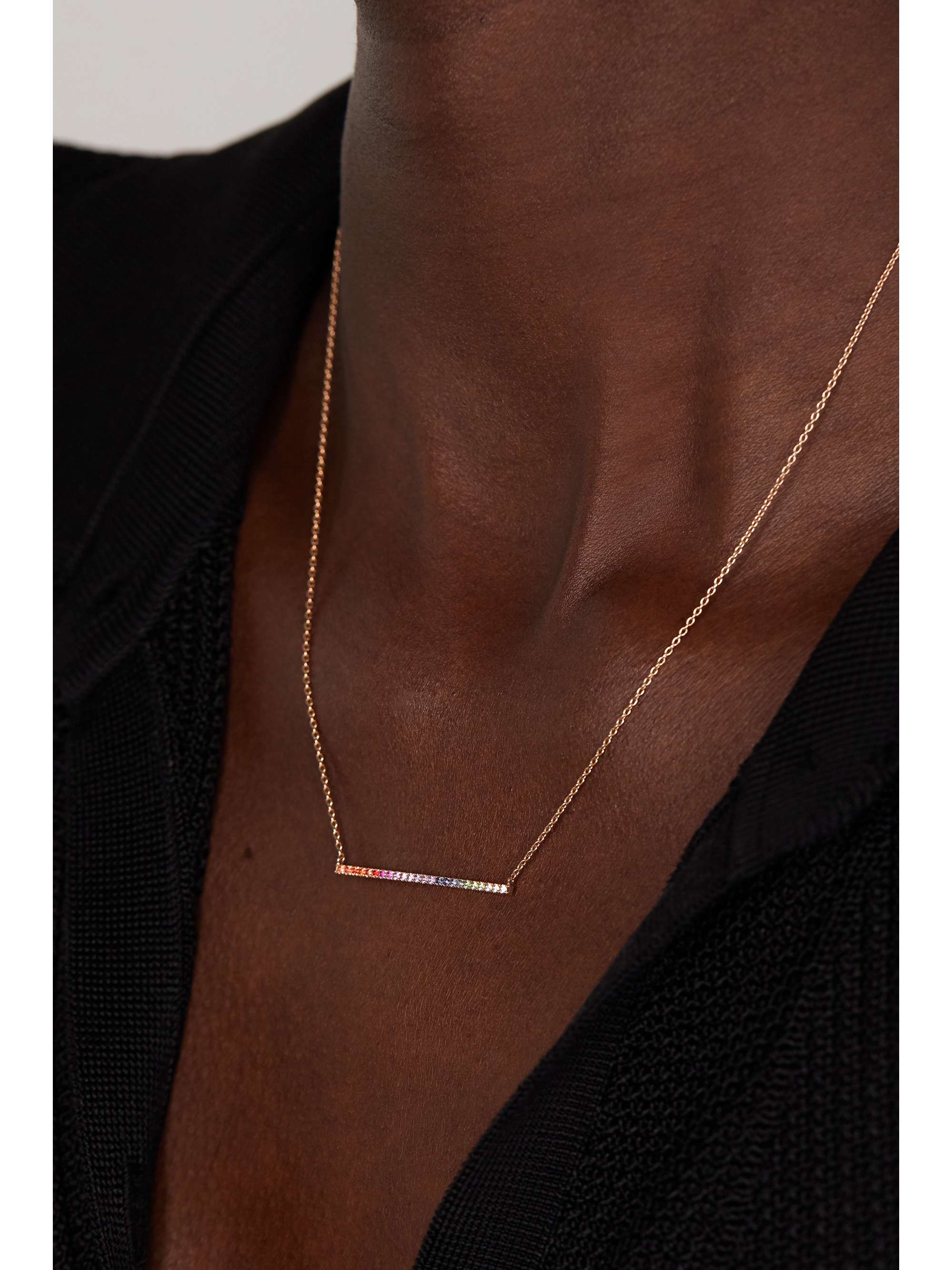 DIANE KORDAS 18-karat rose gold multi-stone necklace
