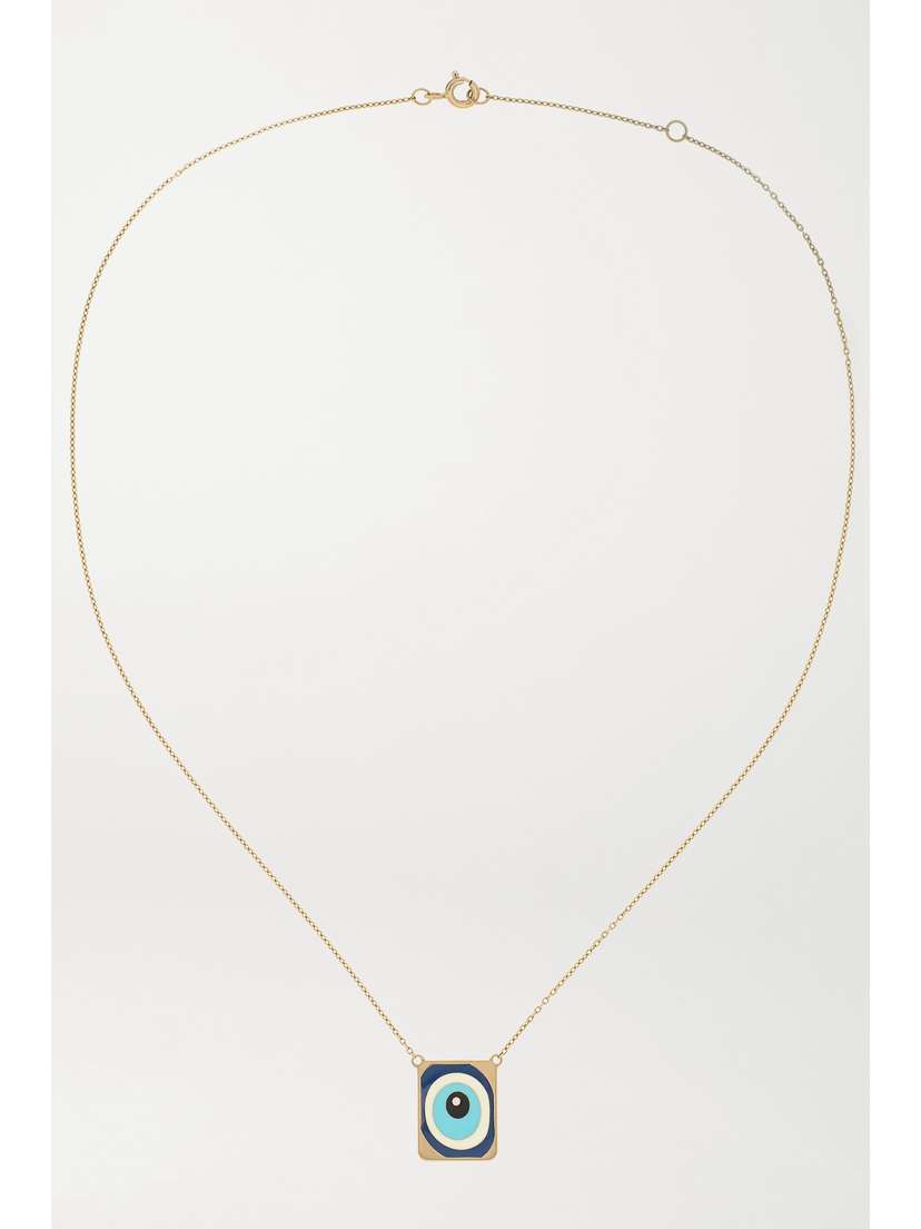 Diane Kordas 18-karat Rose Gold, Enamel And Diamond Necklace