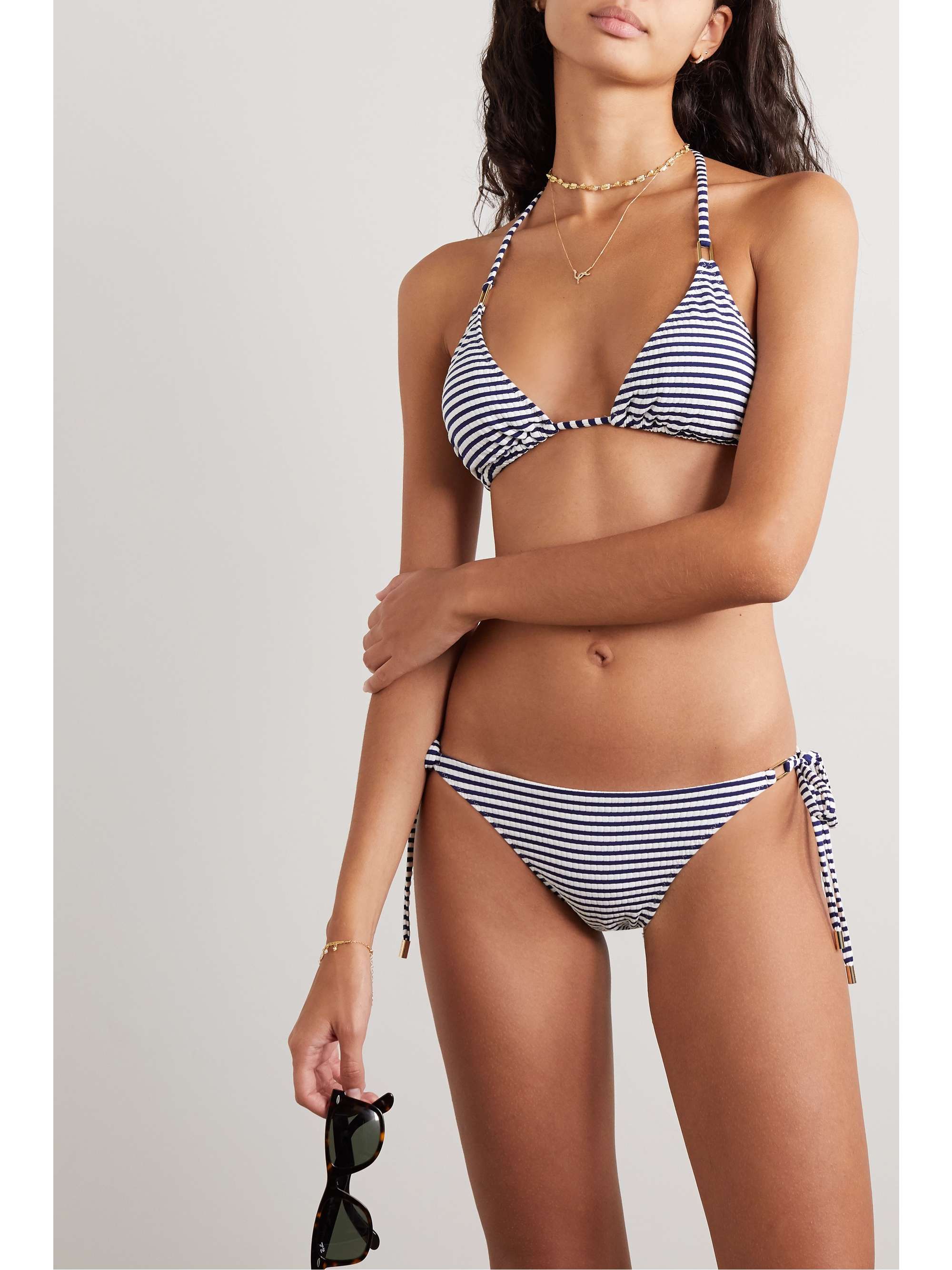 MELISSA ODABASH Cancun embellished snake-print triangle bikini top