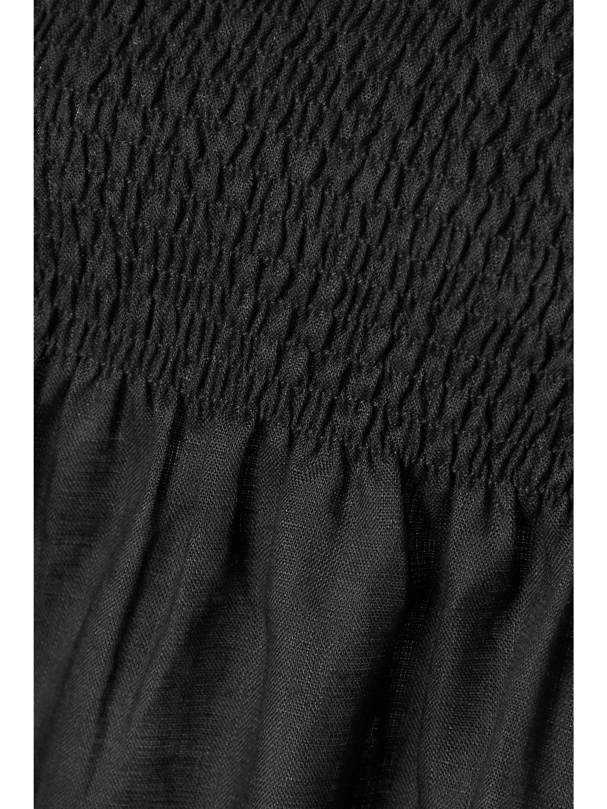 SLEEPER + NET SUSTAIN Atlanta off-the-shoulder shirred linen midi dress