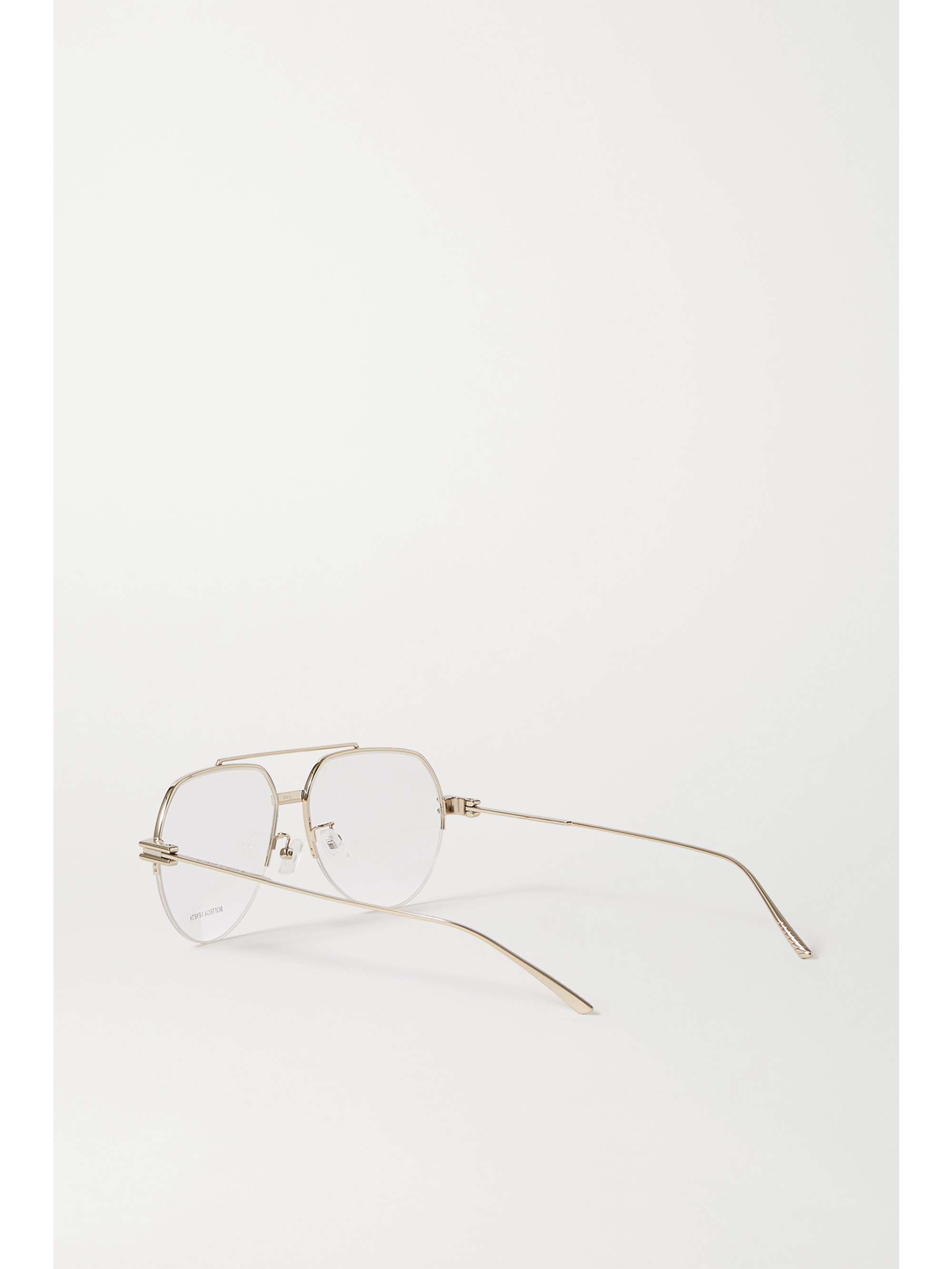 BOTTEGA VENETA EYEWEAR Aviator-style gold-tone optical glasses