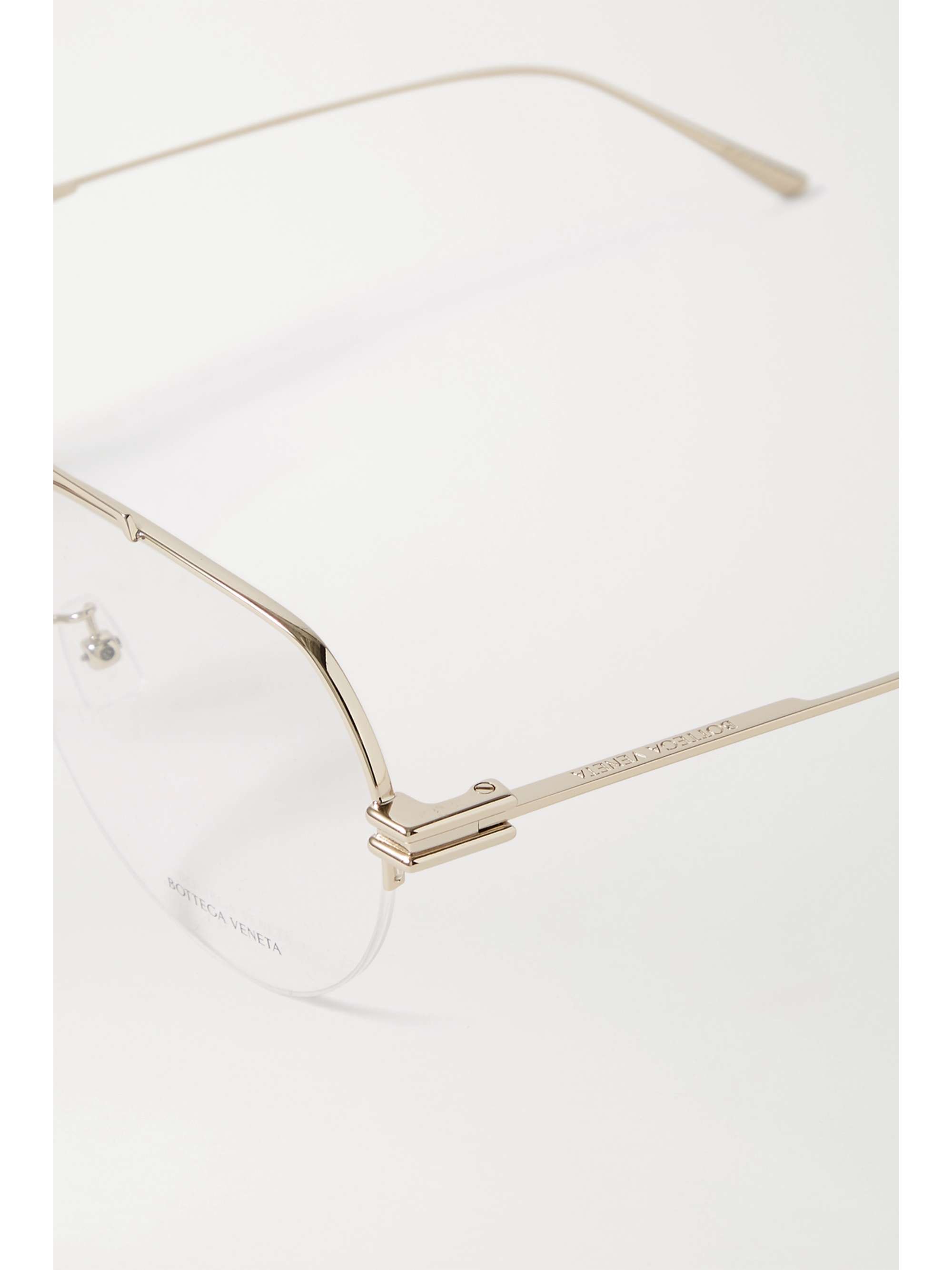 BOTTEGA VENETA EYEWEAR Aviator-style gold-tone optical glasses