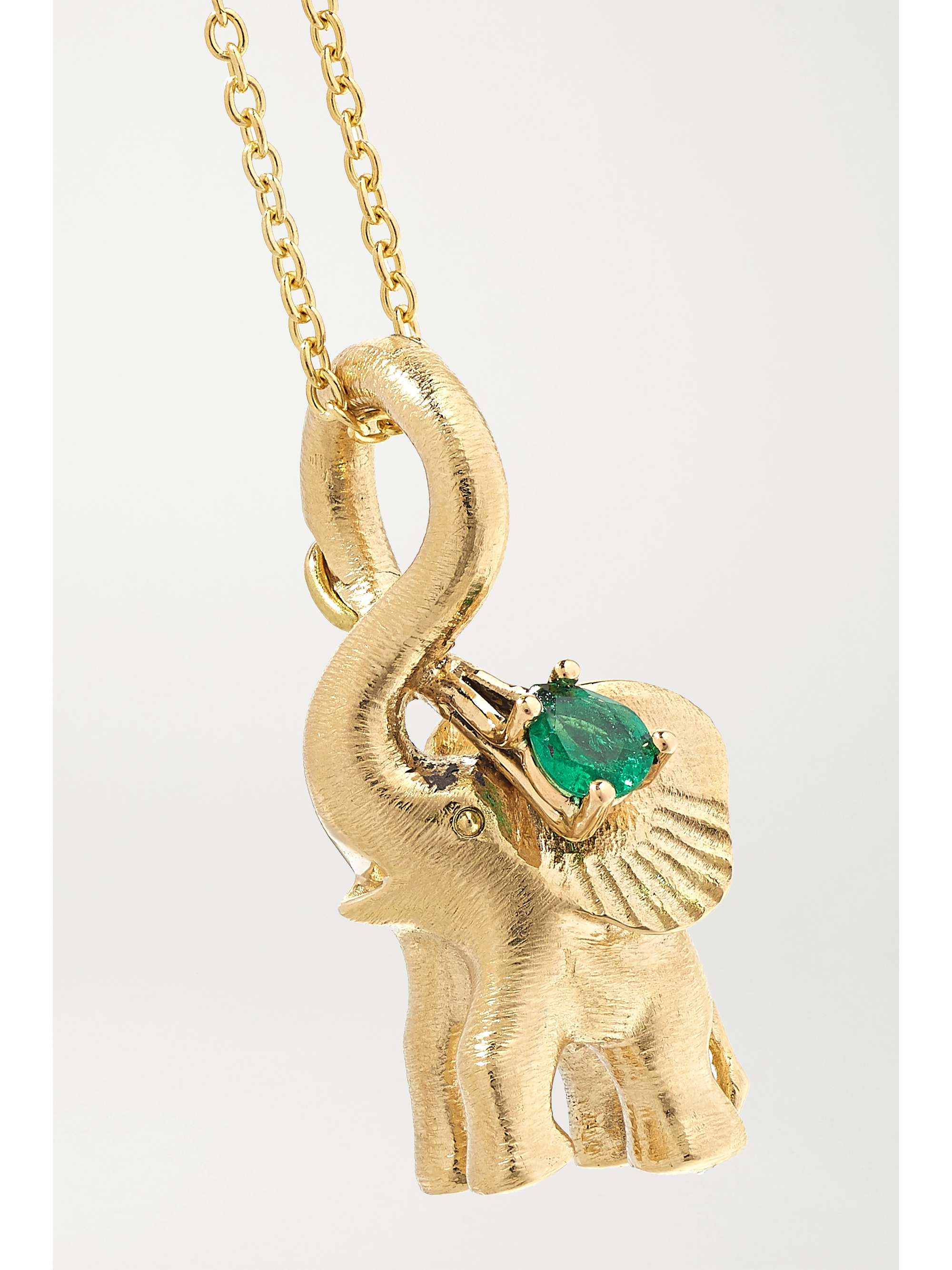 OLE LYNGGAARD COPENHAGEN + Space For Giants Sweet Drops 18-karat gold emerald necklace