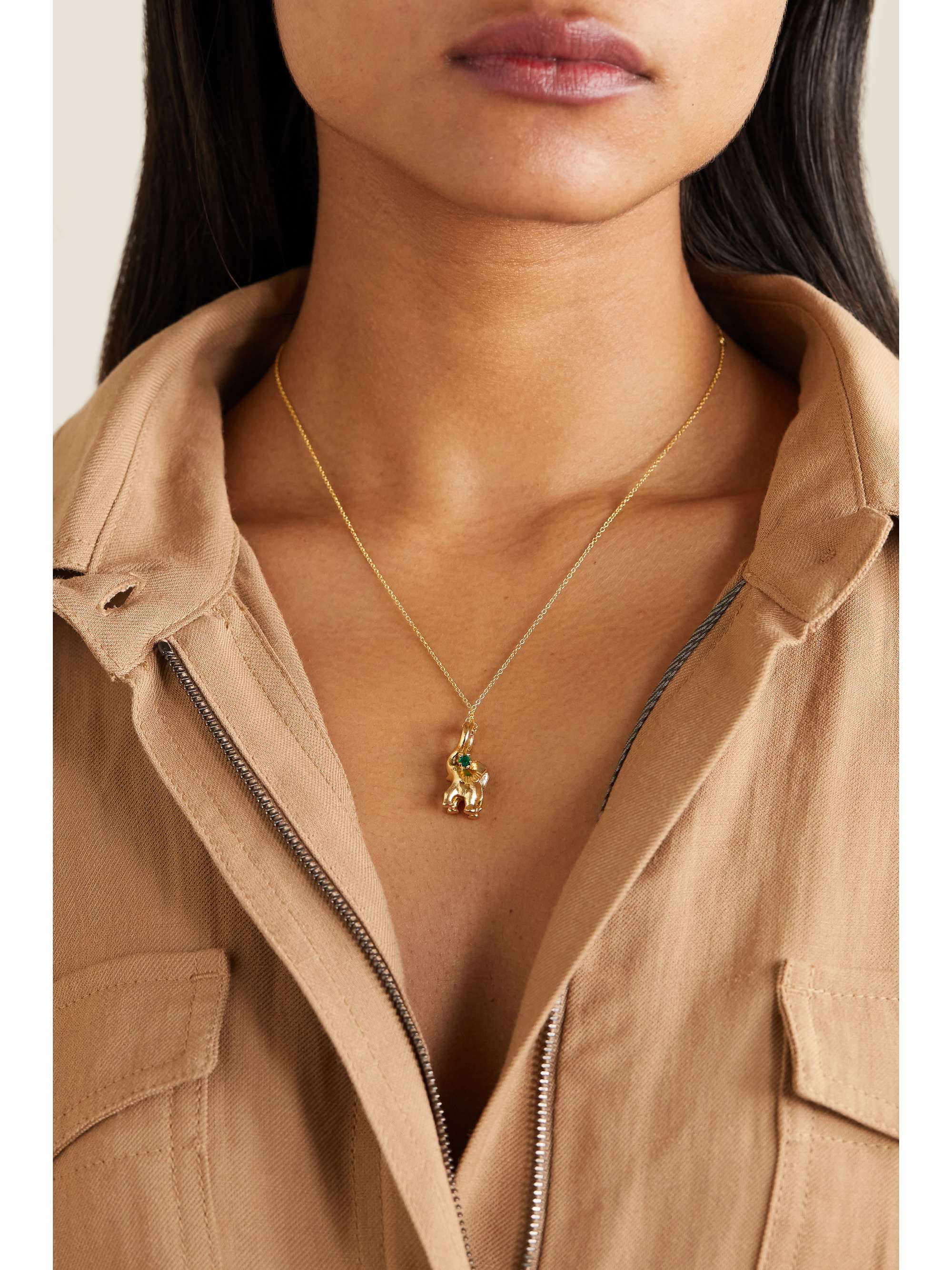 OLE LYNGGAARD COPENHAGEN + Space For Giants Sweet Drops 18-karat gold emerald necklace