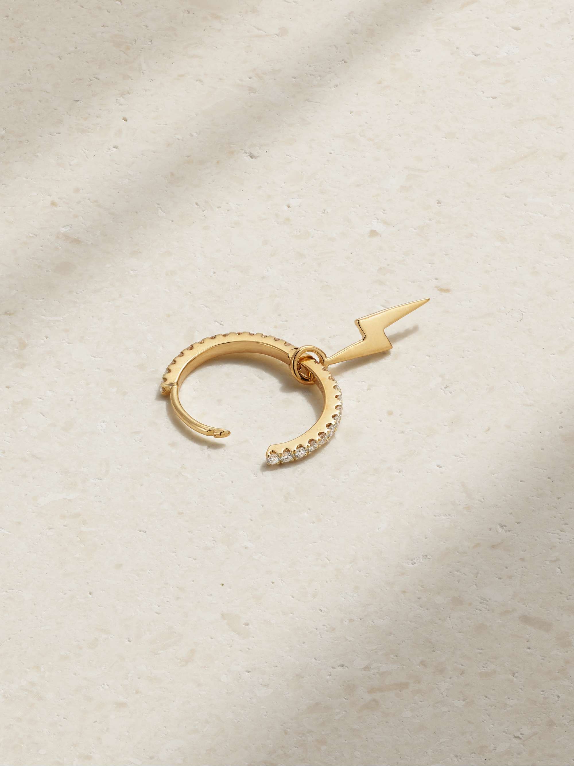 MARIA TASH Eternity + Lightning Bolt 9.5mm 18-karat gold diamond earring