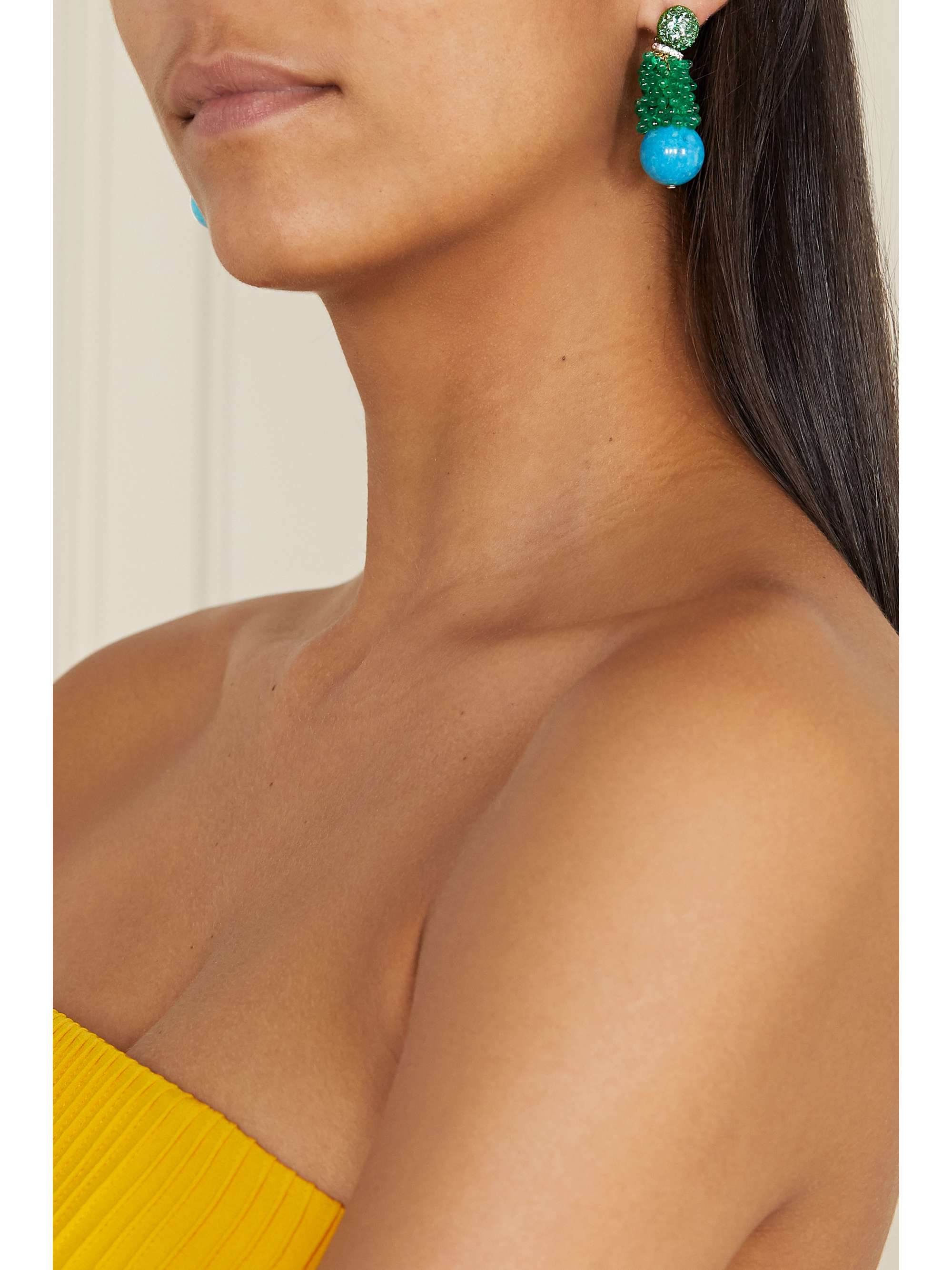 BINA GOENKA 18-karat gold multi-stone earrings