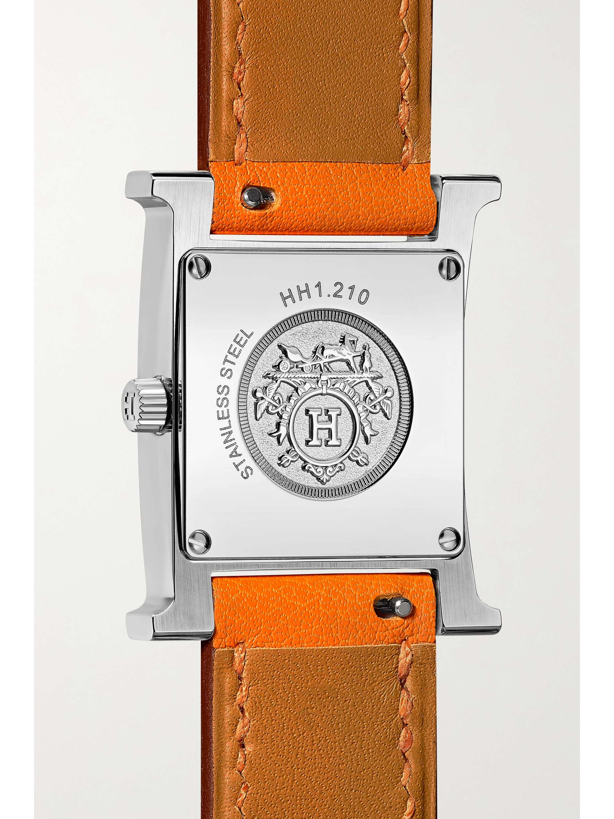 HERMÈS TIMEPIECES Heure H 21mm small gold-plated and textured-leather watch