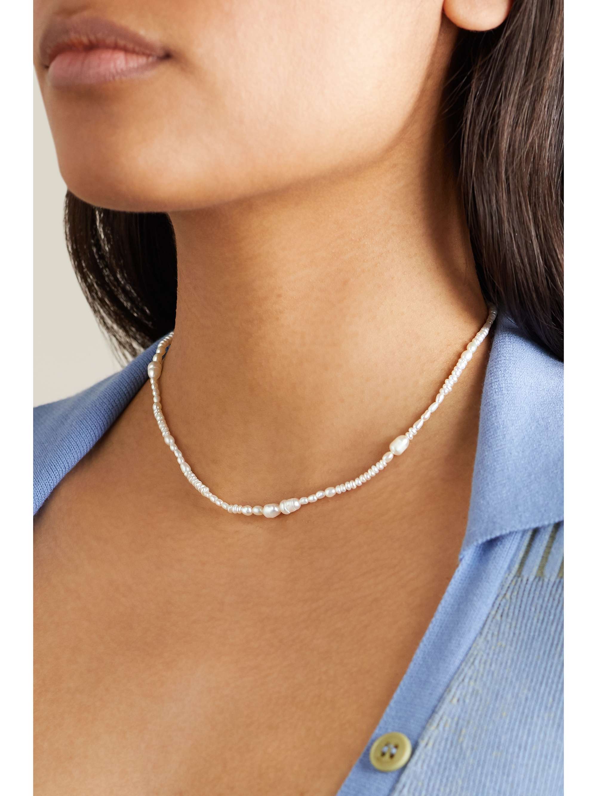 WWAKE Collage pearl necklace