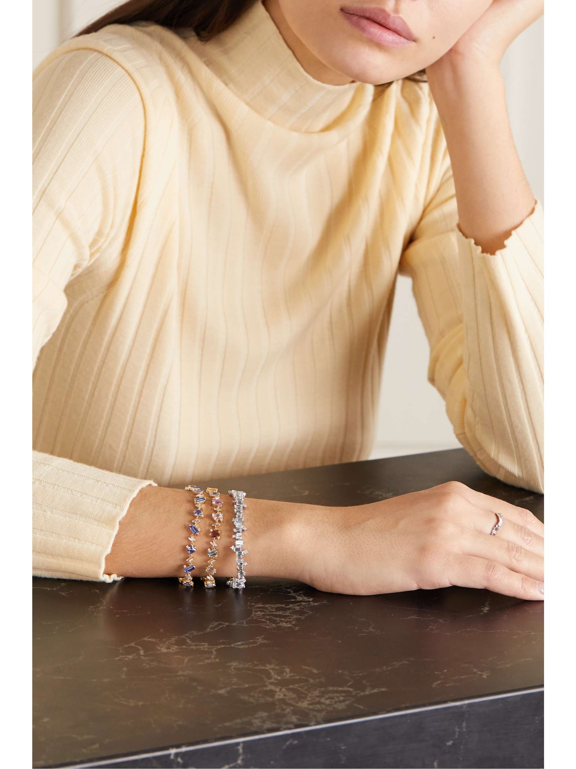 SUZANNE KALAN Fireworks 18-karat white gold diamond tennis bracelet