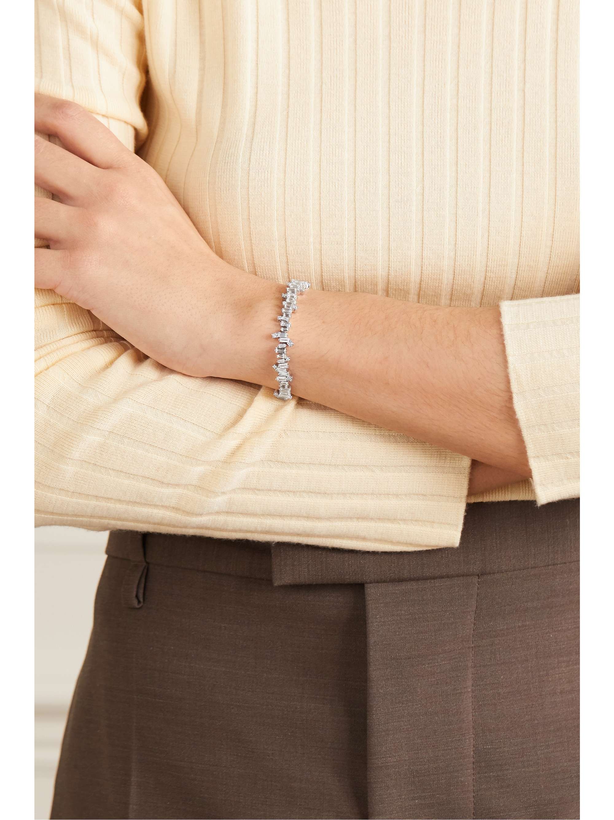 SUZANNE KALAN Fireworks 18-karat white gold diamond tennis bracelet