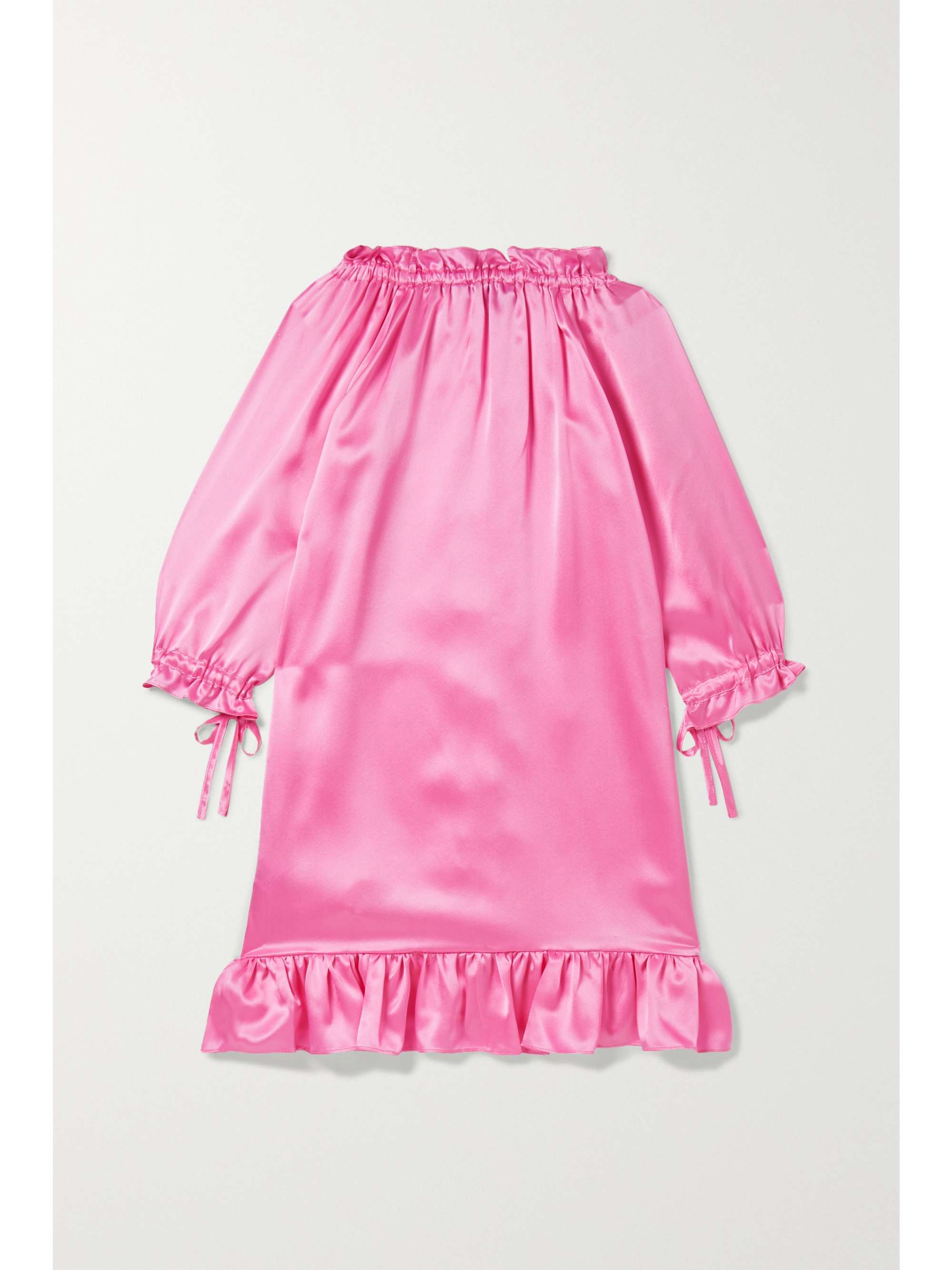 SLEEPER KIDS Ages 2 - 15 Zephyr tie-detailed ruffled silk-satin dress
