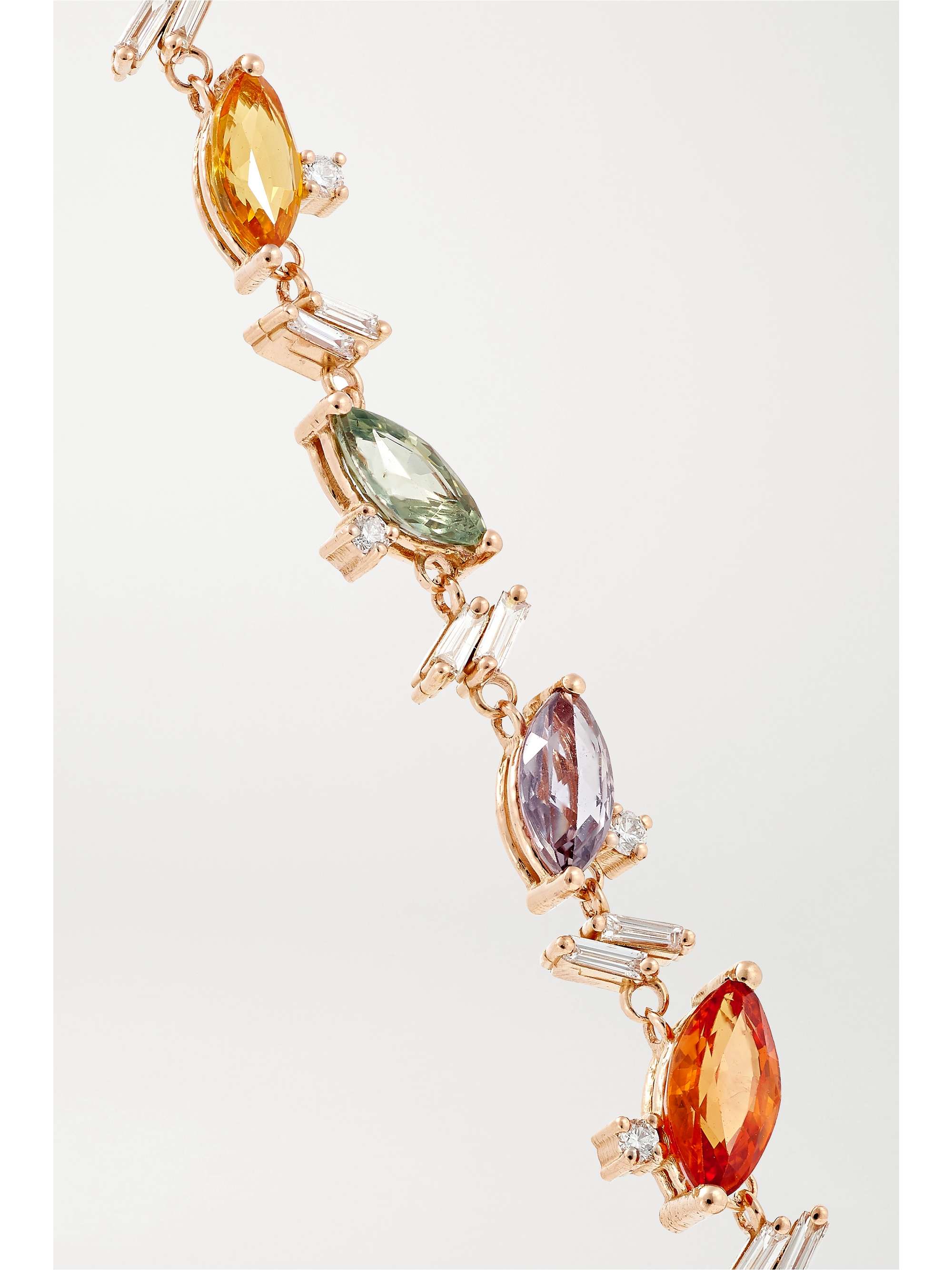 SUZANNE KALAN Ohrringe aus 18 Karat Roségold mit Saphiren und Diamanten