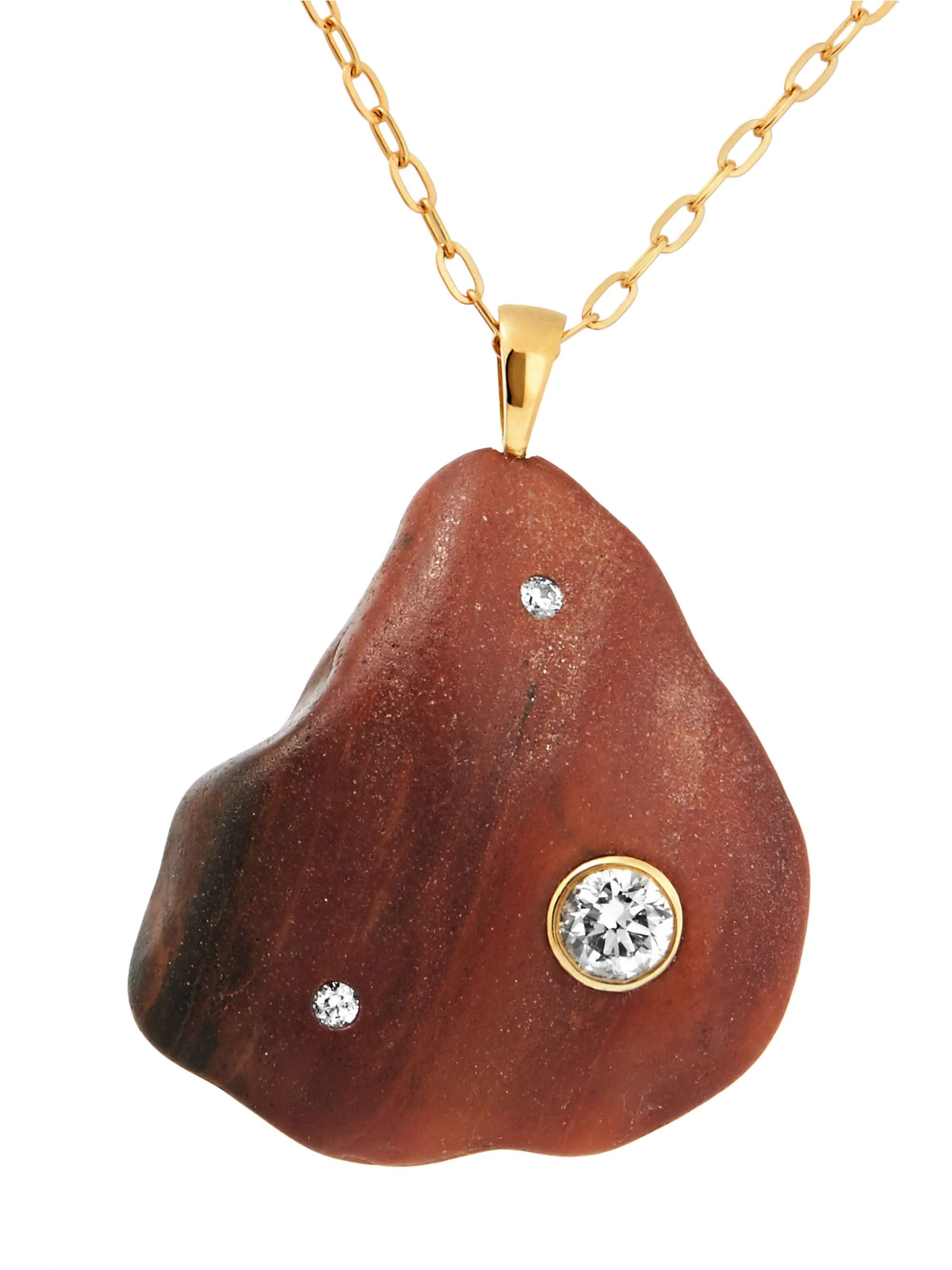 CVC STONES 18-karat gold, stone and diamond necklace