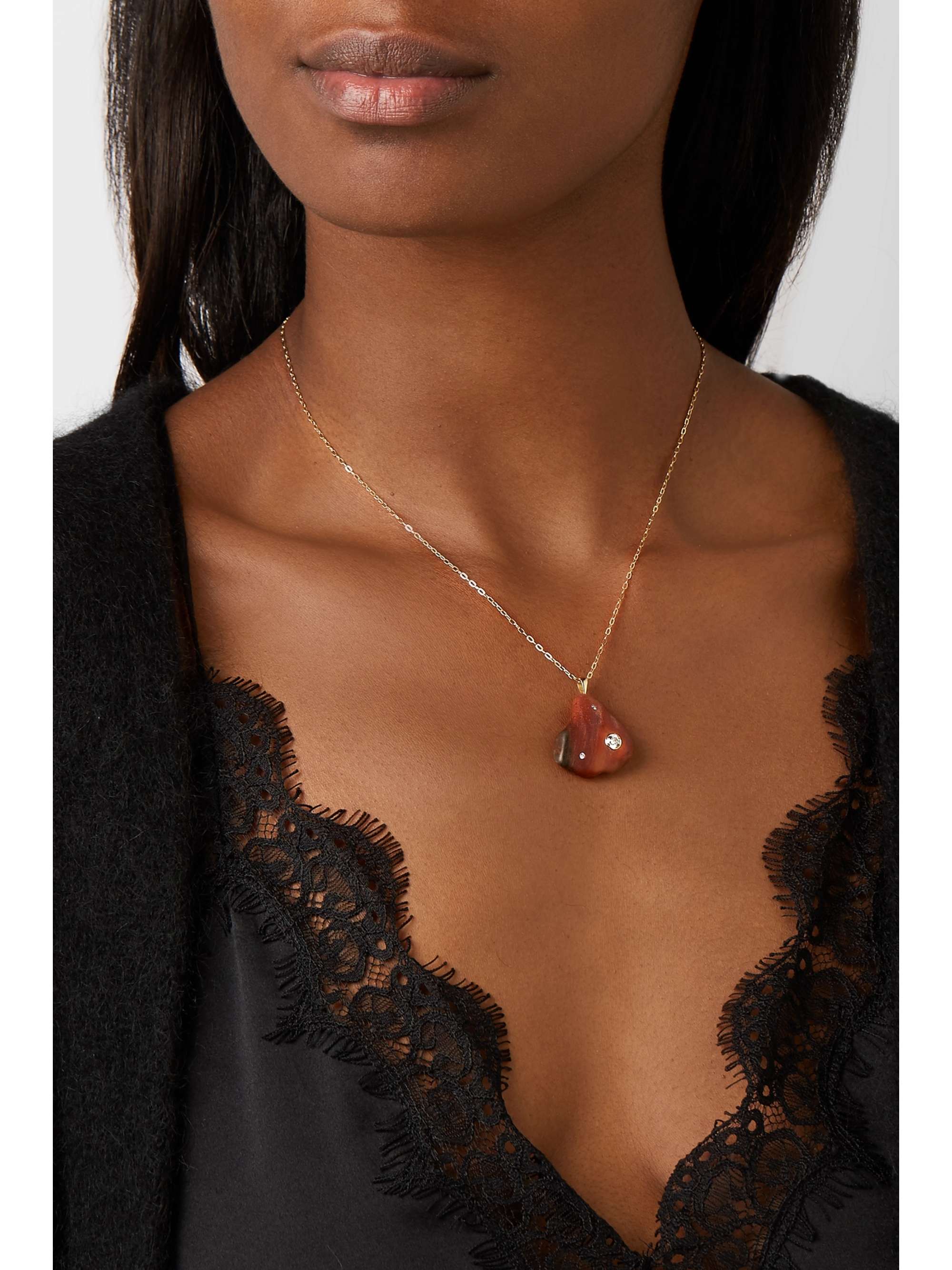 CVC STONES 18-karat gold, stone and diamond necklace
