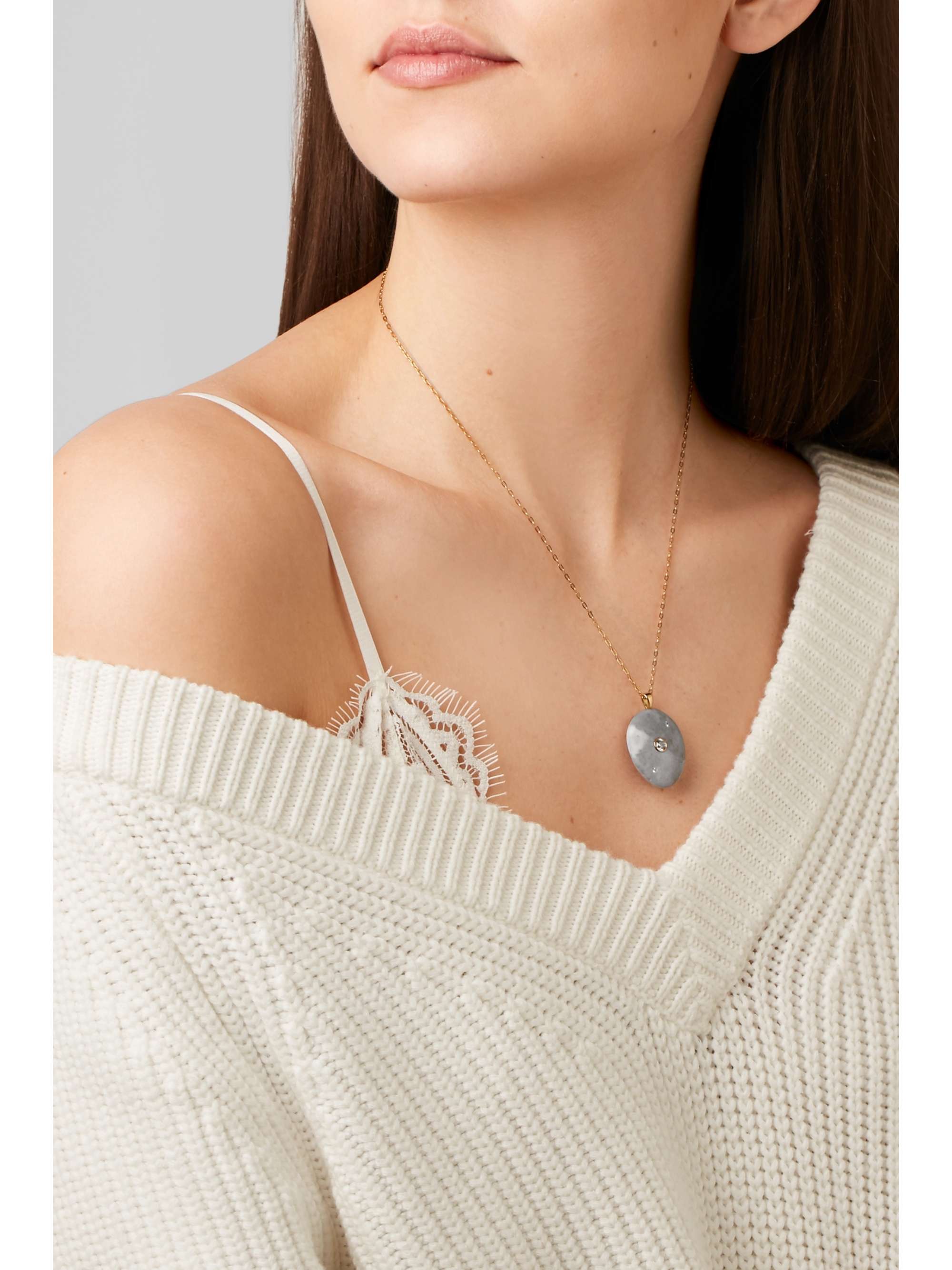 CVC STONES Billow 18-karat gold, stone and diamond necklace