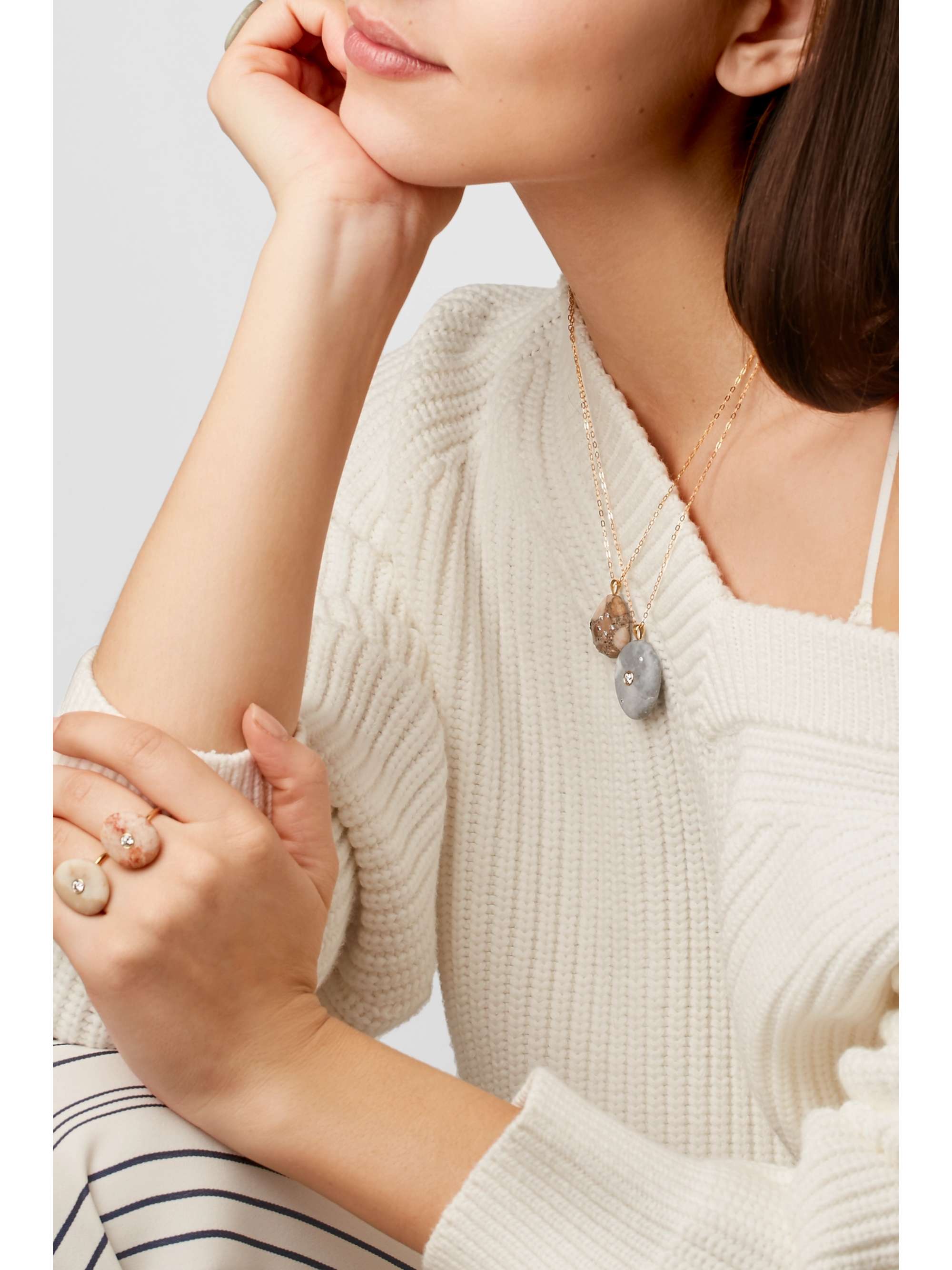 CVC STONES Billow 18-karat gold, stone and diamond necklace