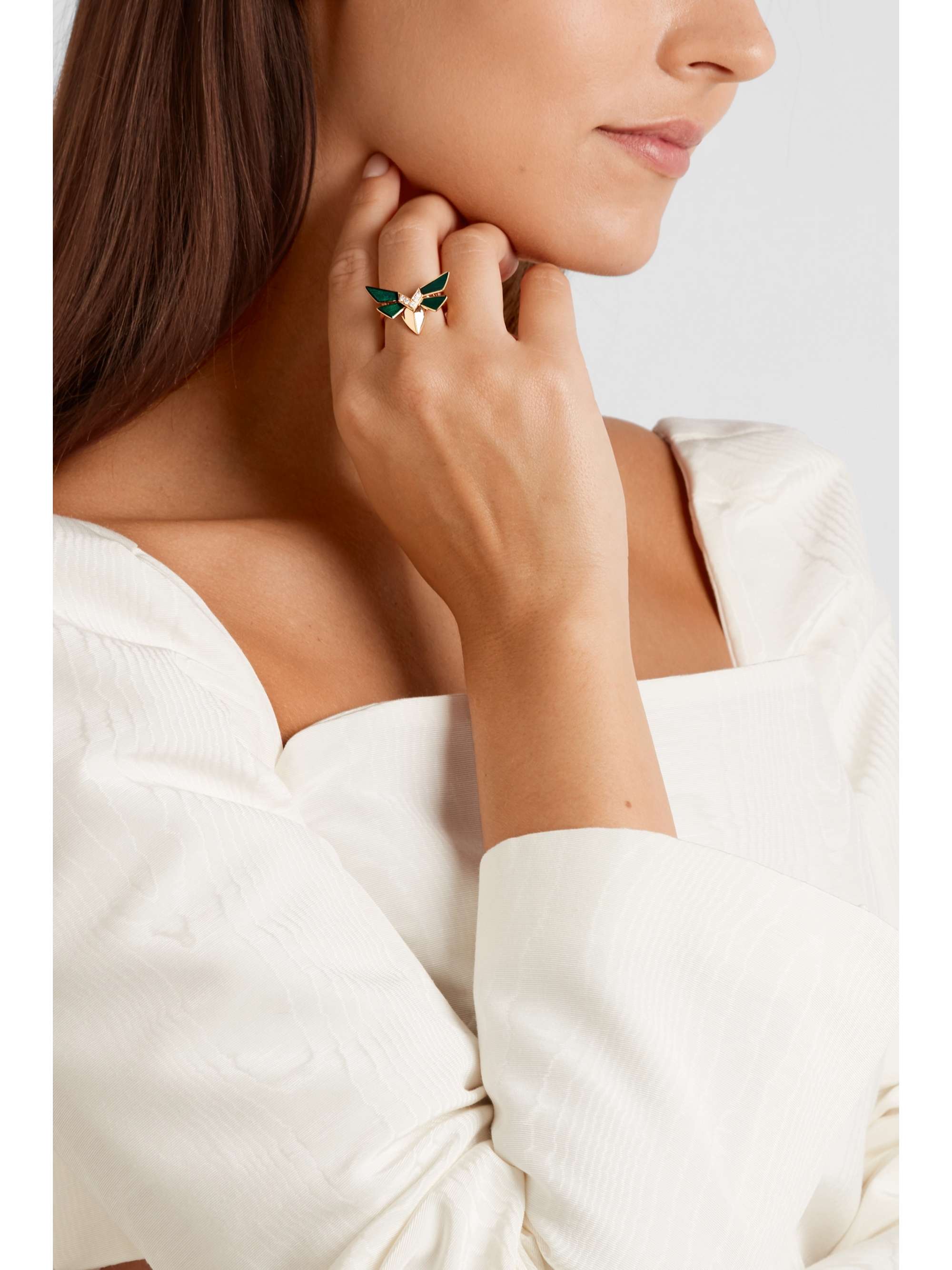 STEPHEN WEBSTER + NET SUSTAIN Jitterbug 18-karat gold, diamond and enamel ring
