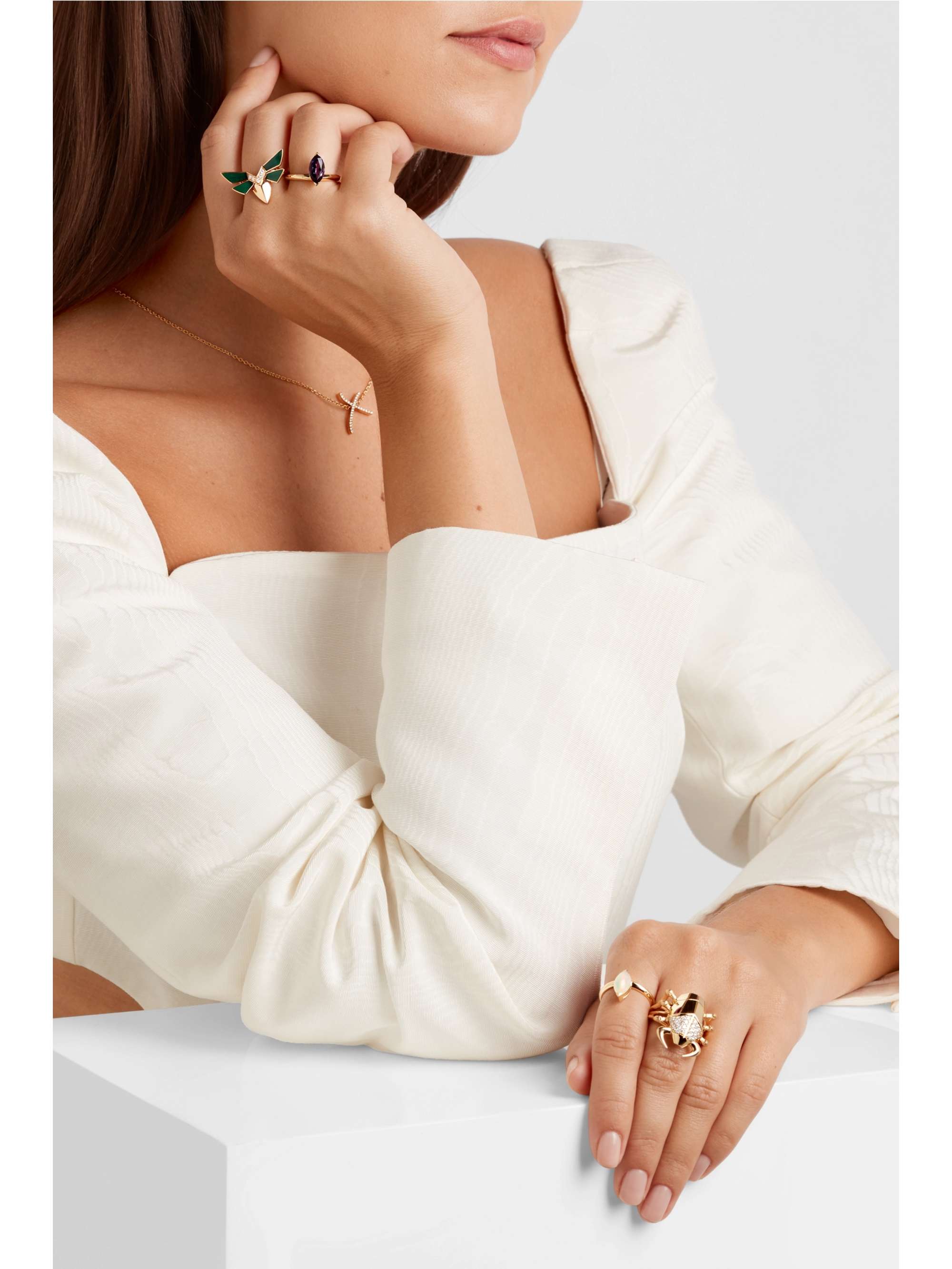STEPHEN WEBSTER + NET SUSTAIN Jitterbug 18-karat gold, diamond and enamel ring