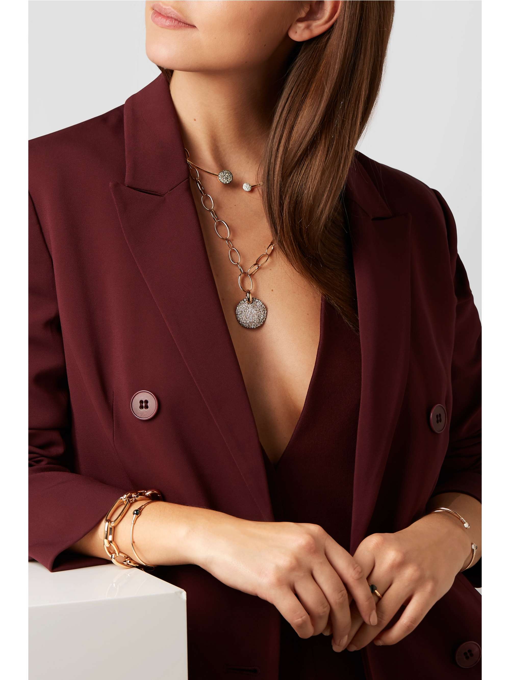 POMELLATO Sabbia 18-karat rose gold diamond choker