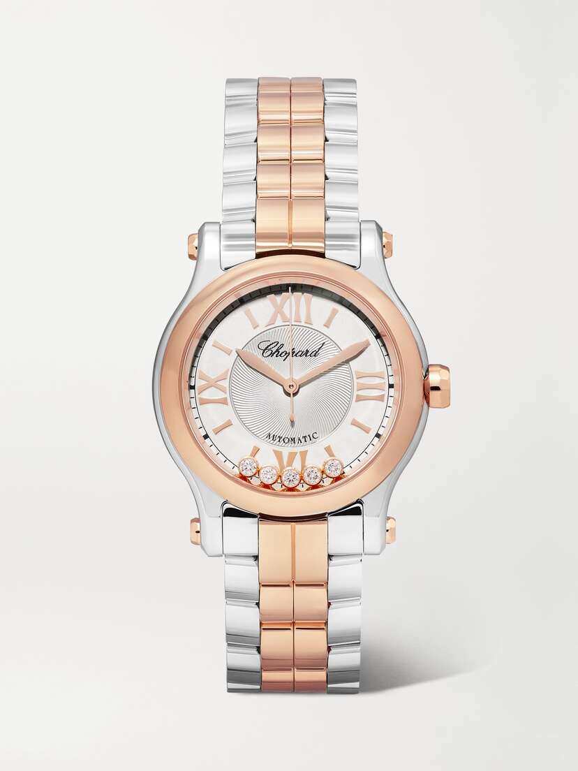 Chopard Happy Sport Automatic 30mm 18-karat Rose Gold, Stainless Steel And Diamond Watch