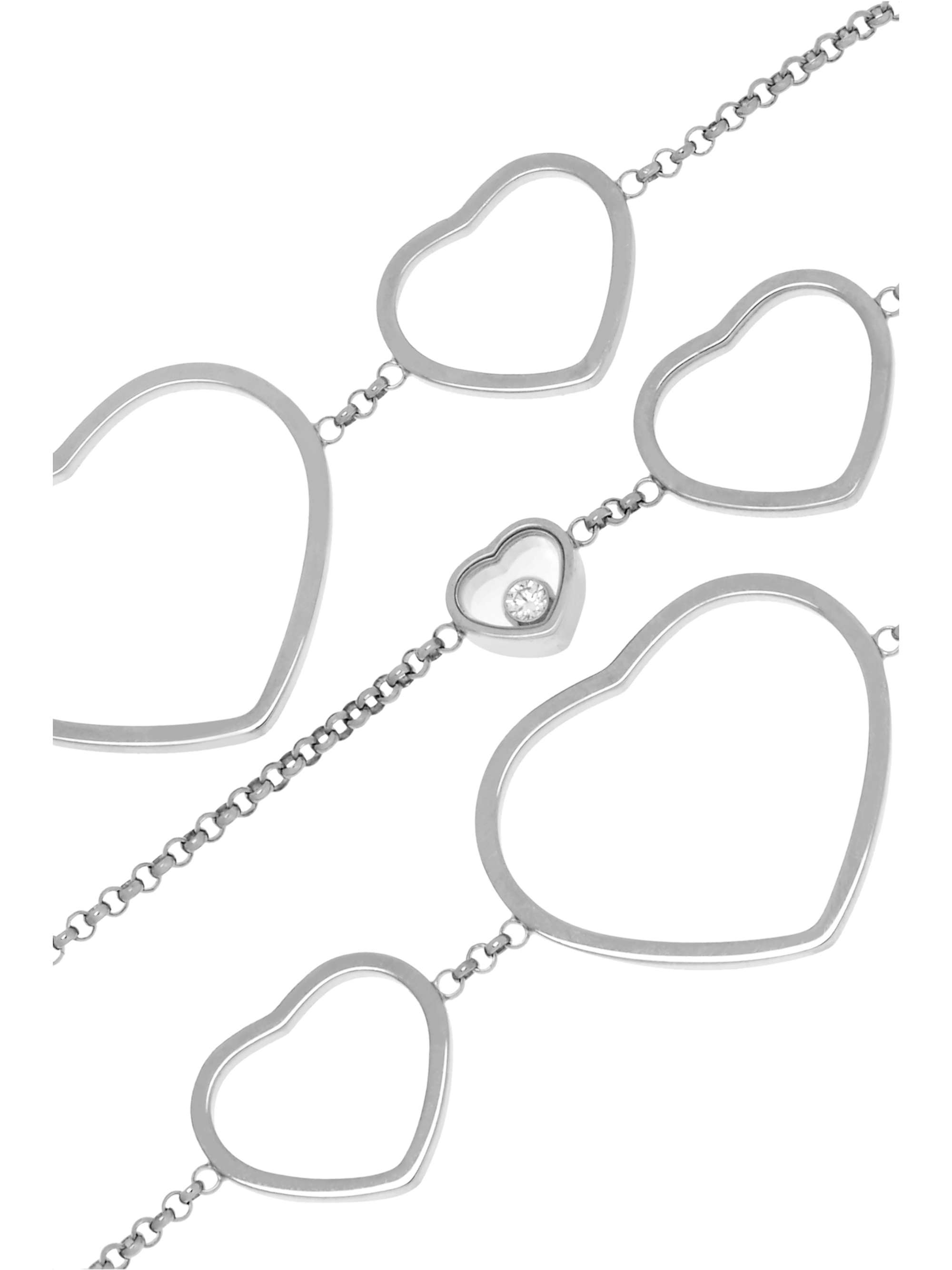 CHOPARD Collier en or rose 18 carats (750/1000), diamants et nacre Happy Hearts