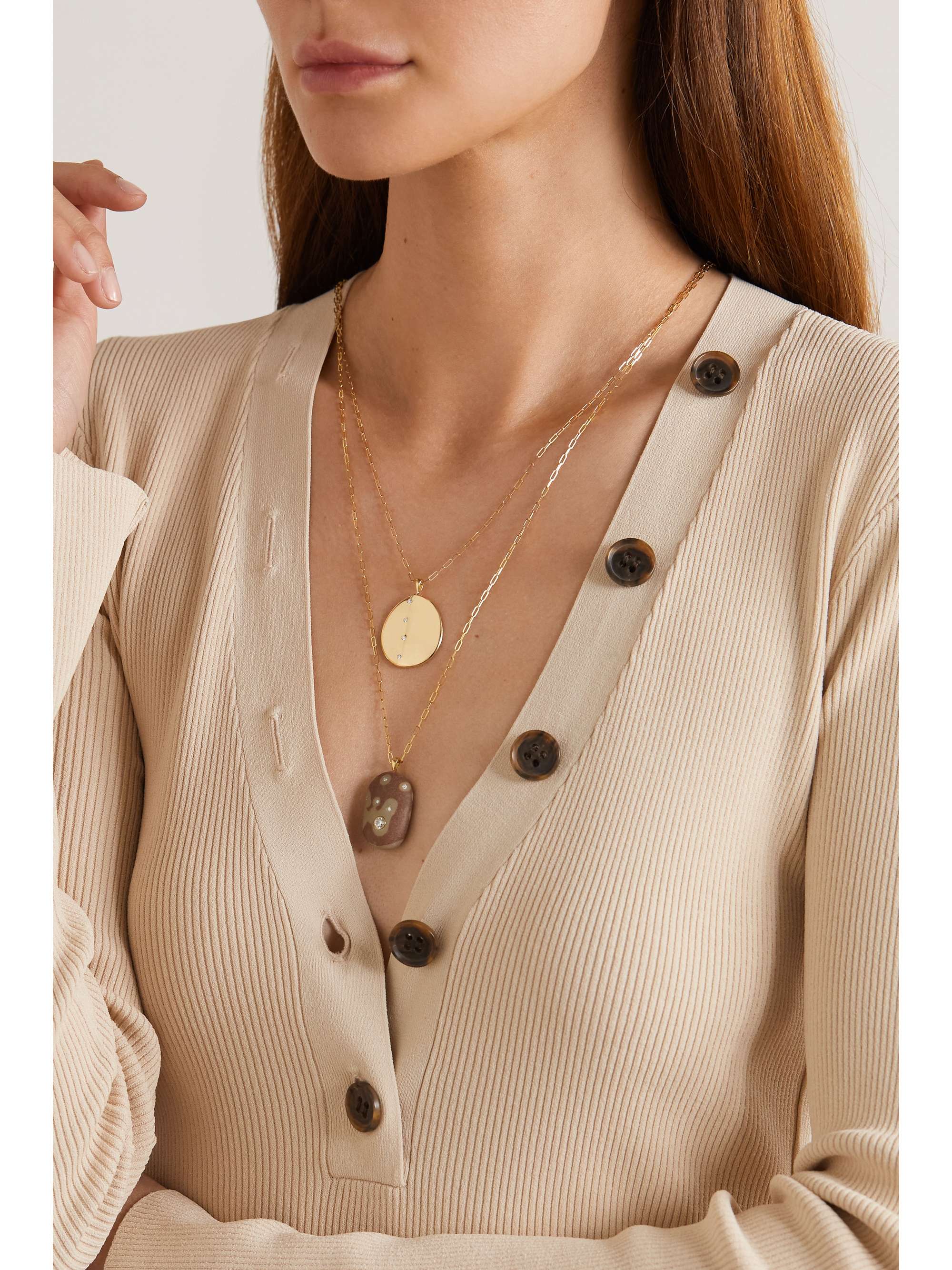 CVC STONES 18-karat gold diamond necklace