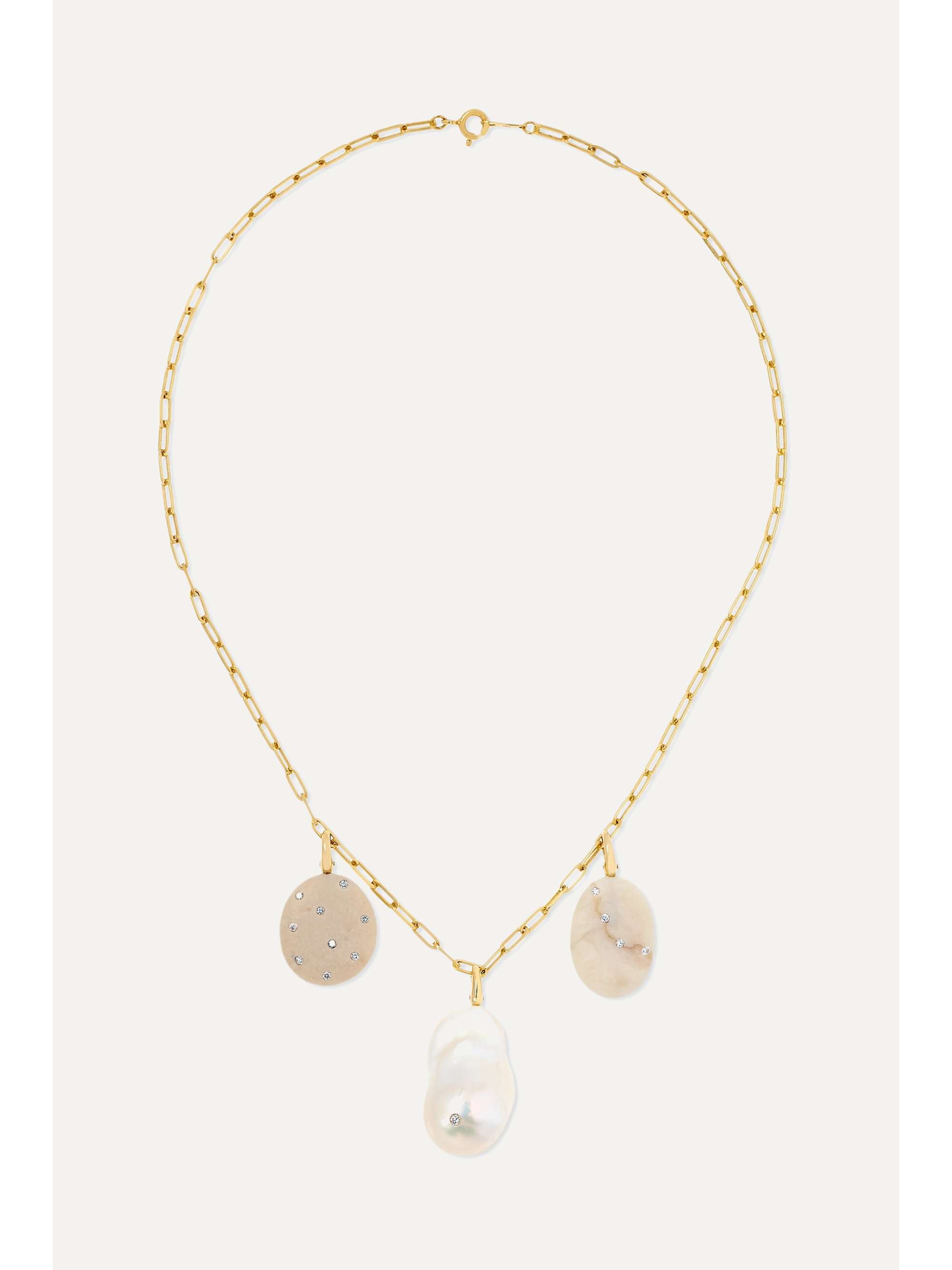CVC STONES Flair, Spirit and Pearl 18-karat gold multi-stone necklace