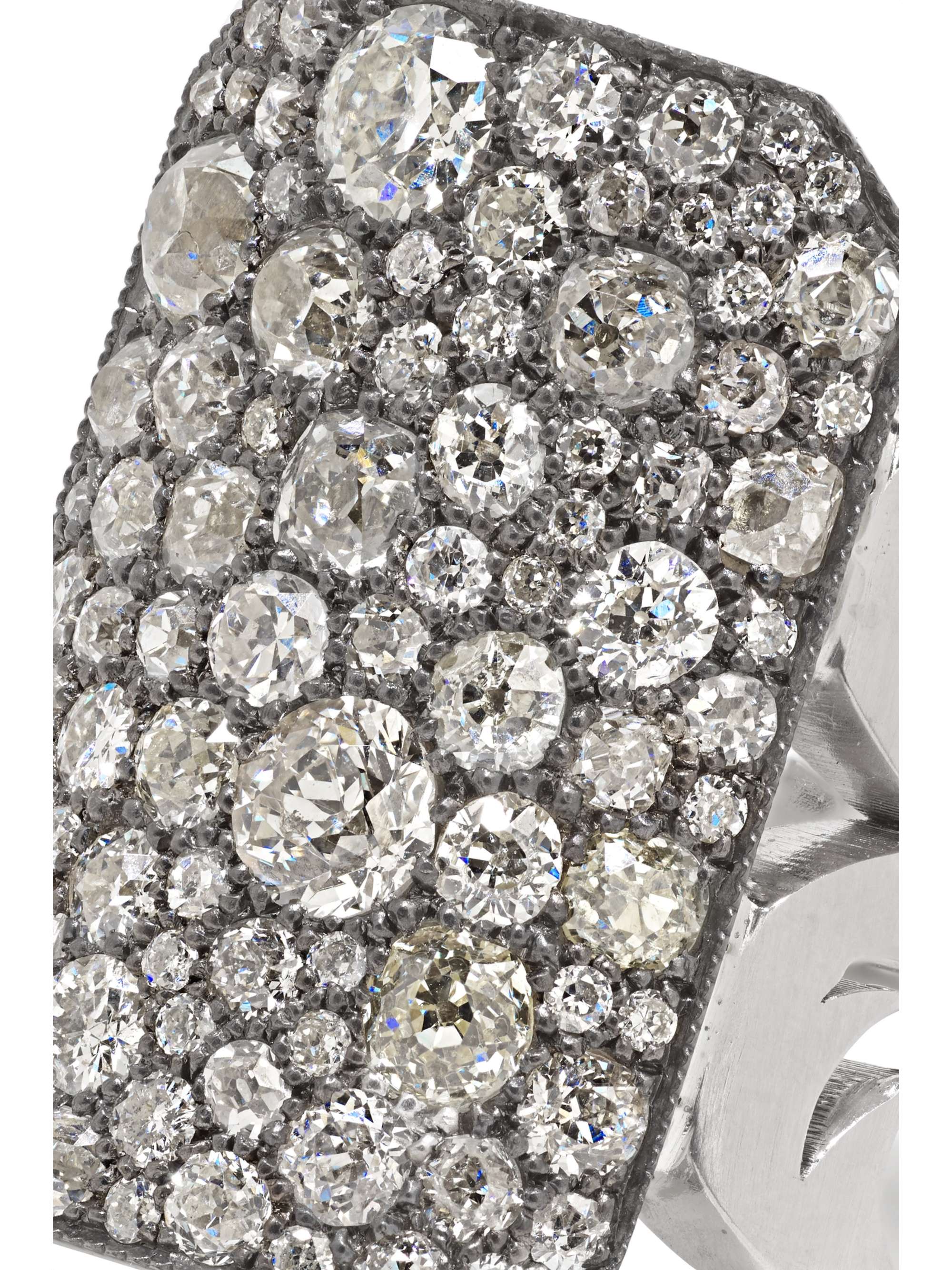SYLVA & CIE 18-karat white gold, sterling silver and diamond ring
