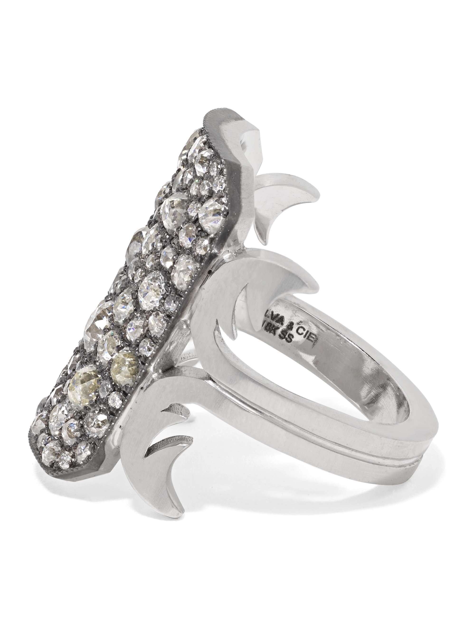 SYLVA & CIE 18-karat white gold, sterling silver and diamond ring