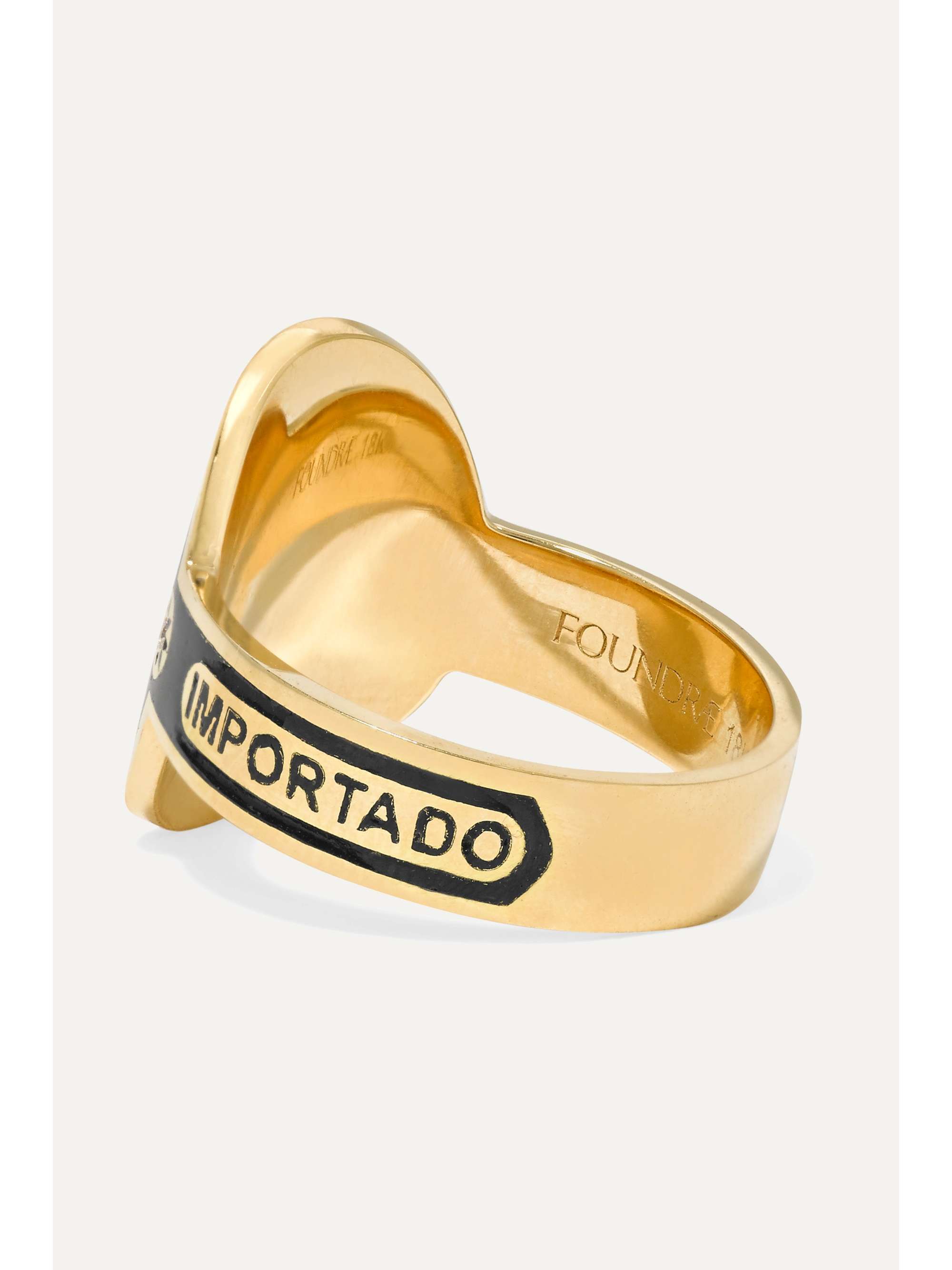 FOUNDRAE Dream 18-karat gold, diamond and enamel ring