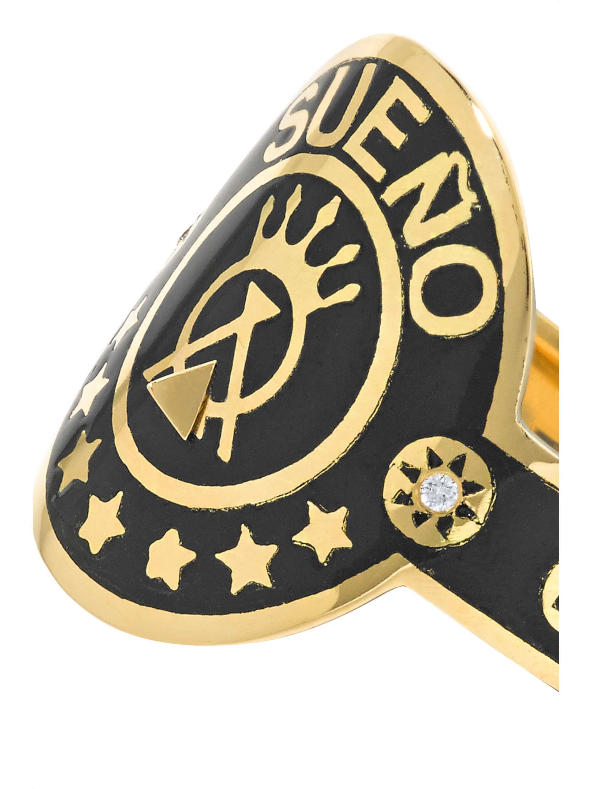 FOUNDRAE Dream 18-karat gold, diamond and enamel ring