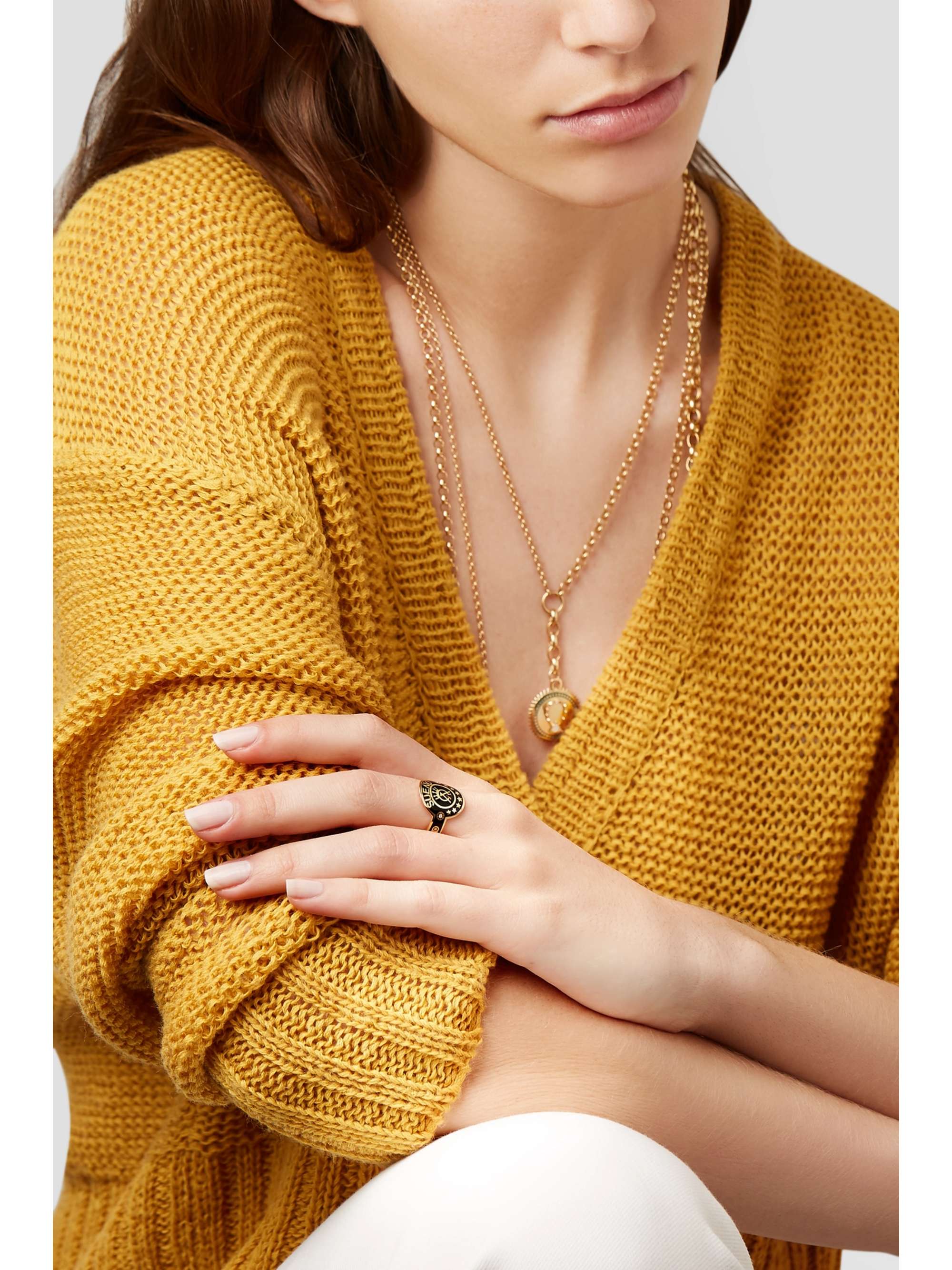 FOUNDRAE Dream 18-karat gold, diamond and enamel ring
