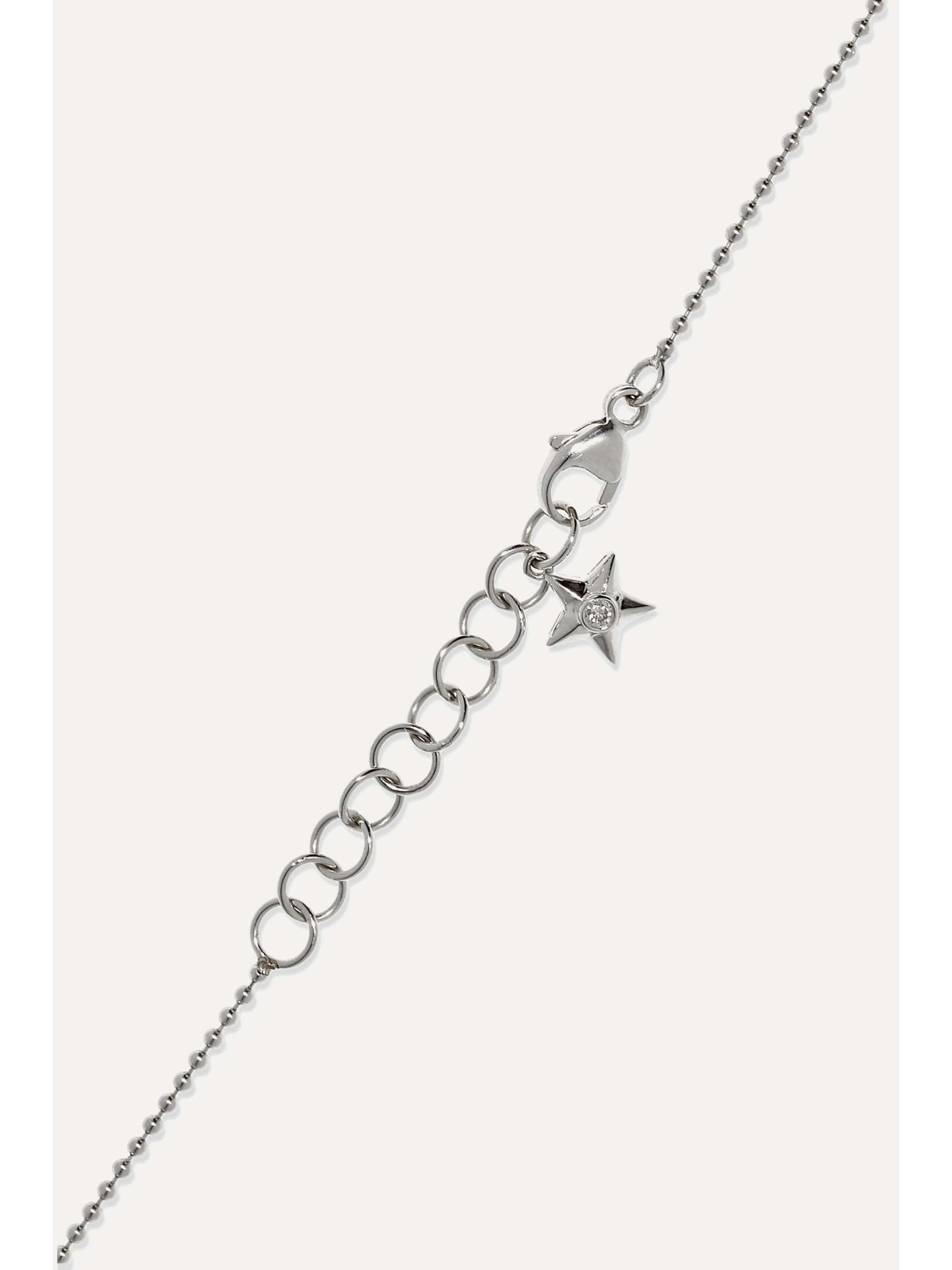 OFIRA Kiss Me 18-karat white gold, diamond and ruby necklace