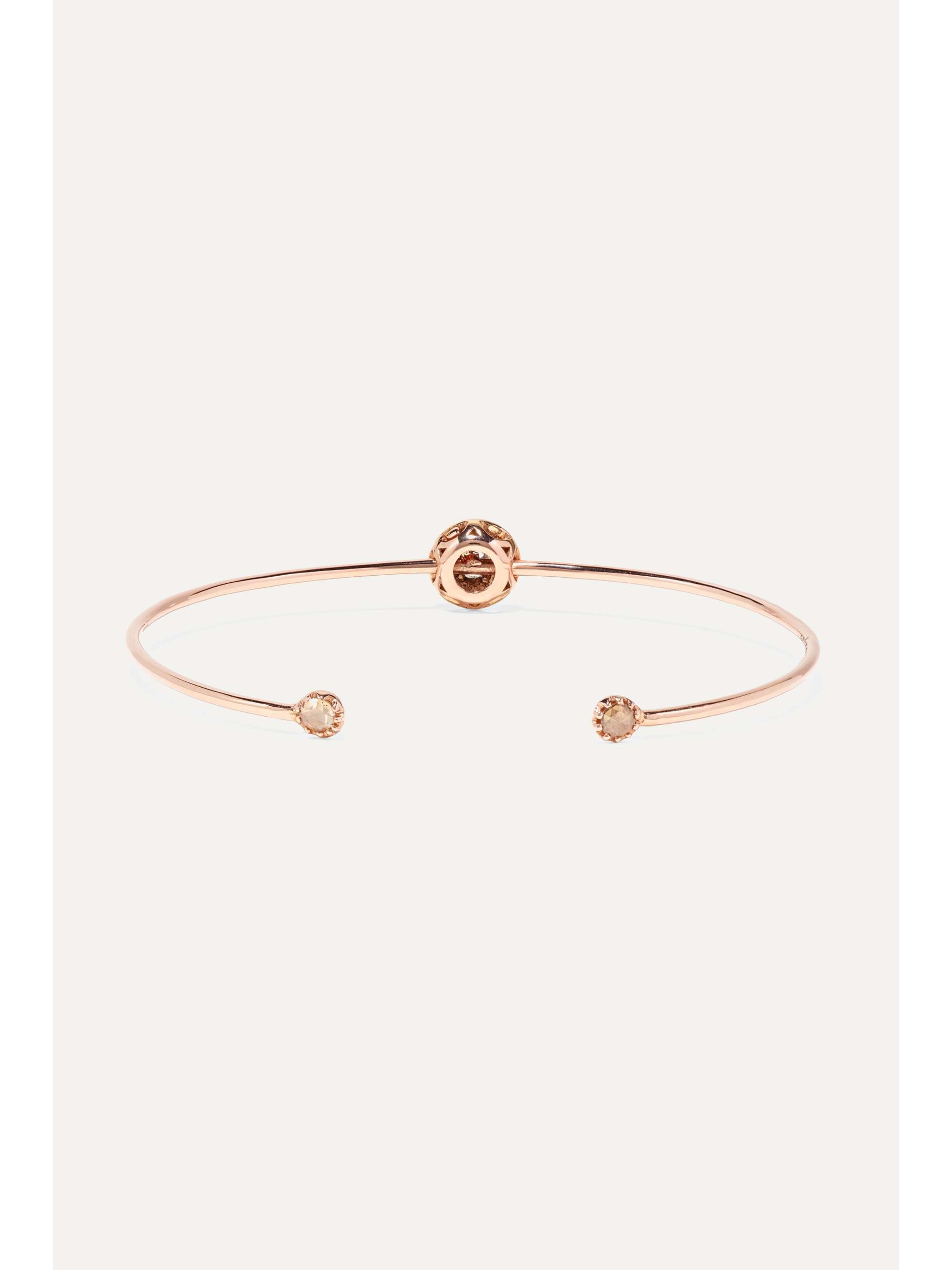 SELIM MOUZANNAR Mina 18-karat rose gold, enamel and diamond cuff