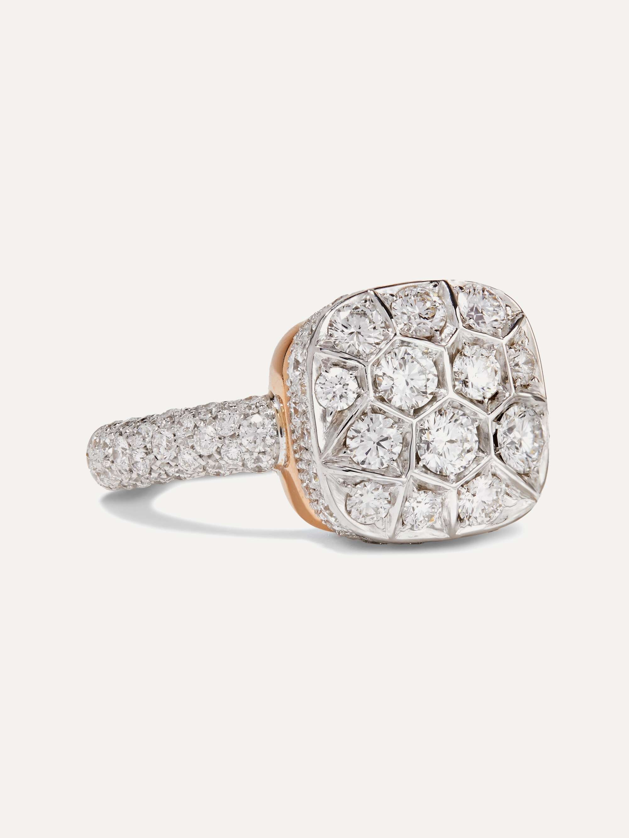 Pomellato 18kt Rose and White Gold Nudo Diamond Ring - AB704GO6B9 White