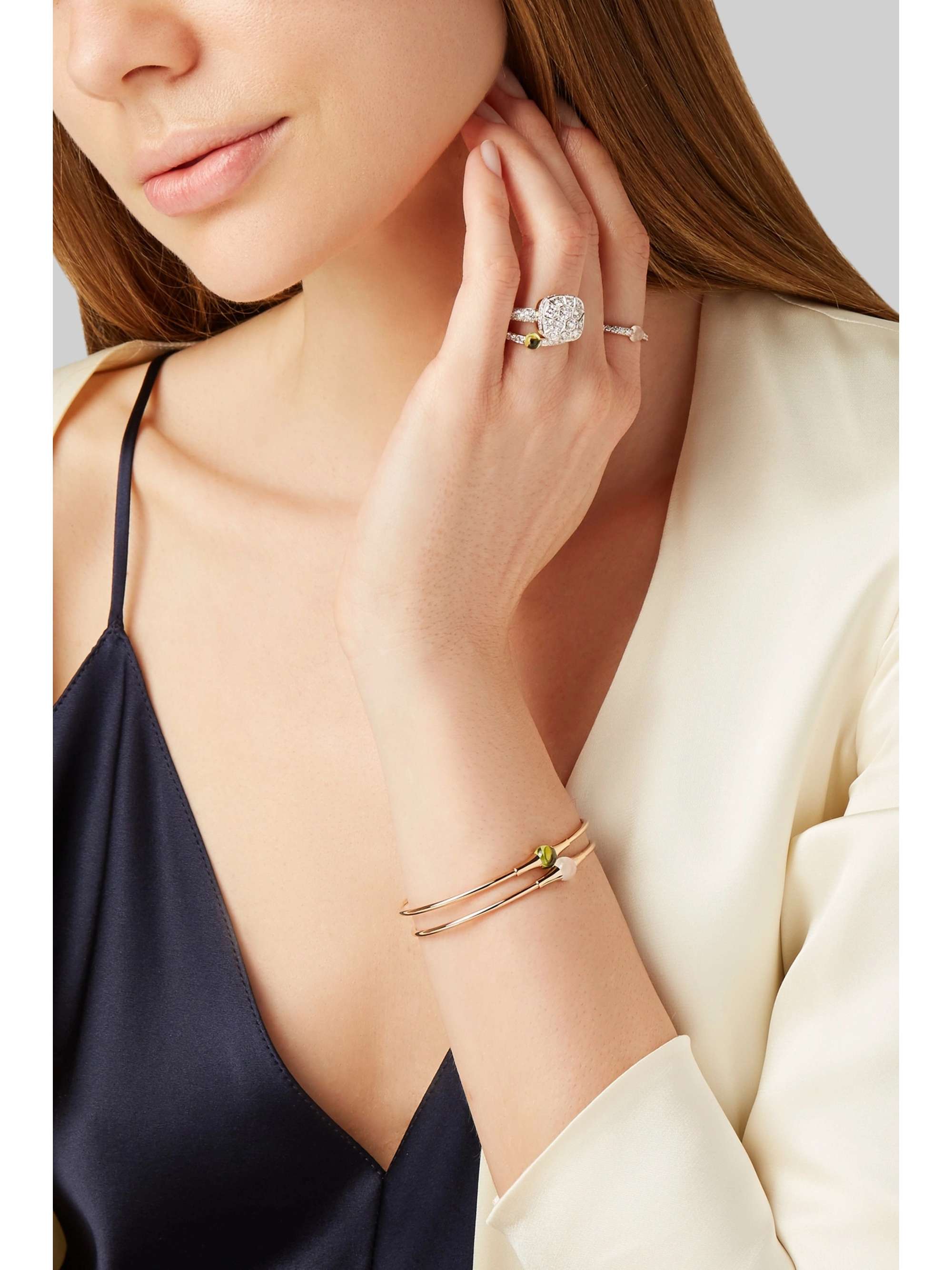 POMELLATO Nudo 18-karat rose and white gold diamond ring