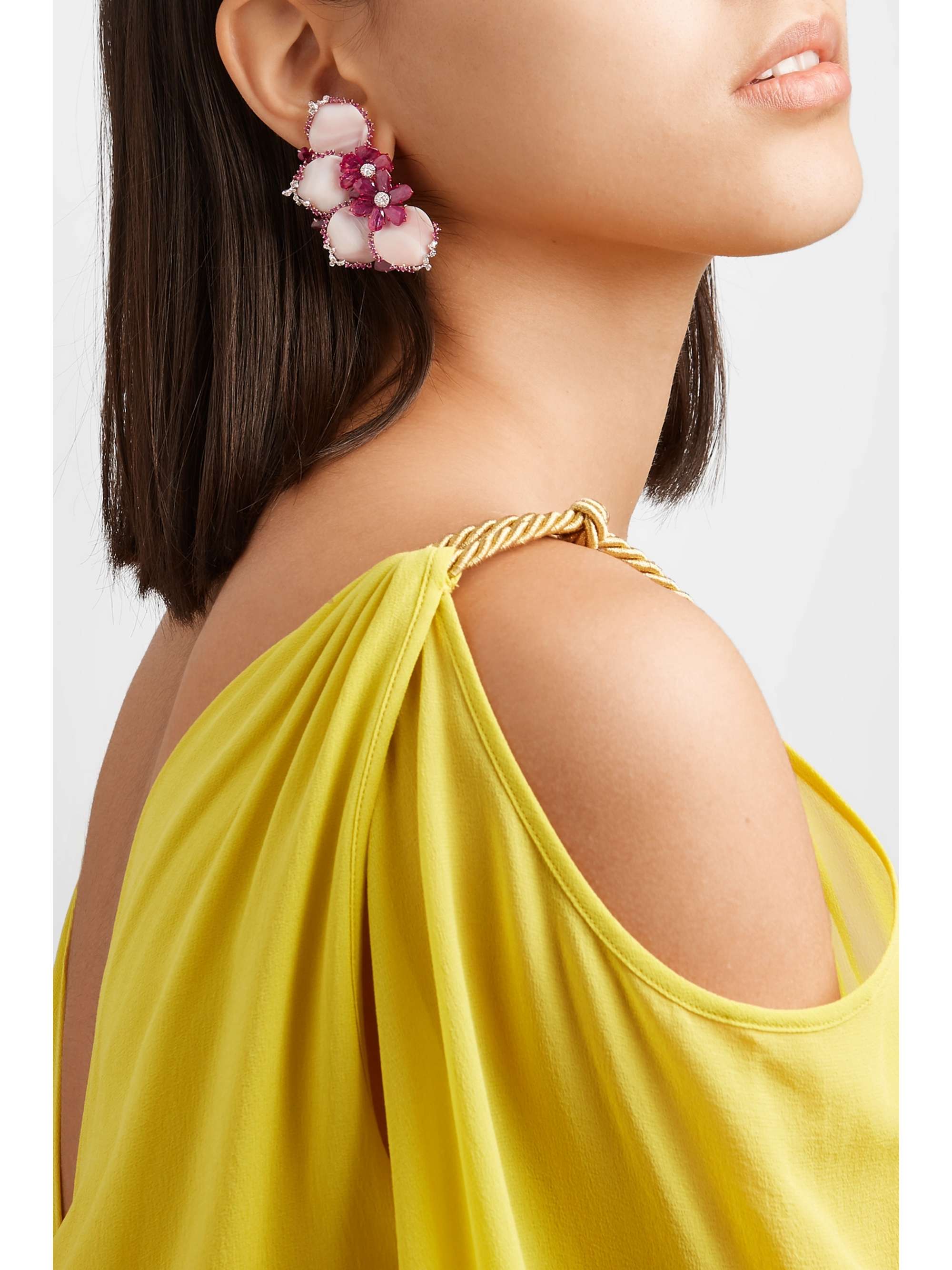 BINA GOENKA 18-karat gold multi-stone earrings
