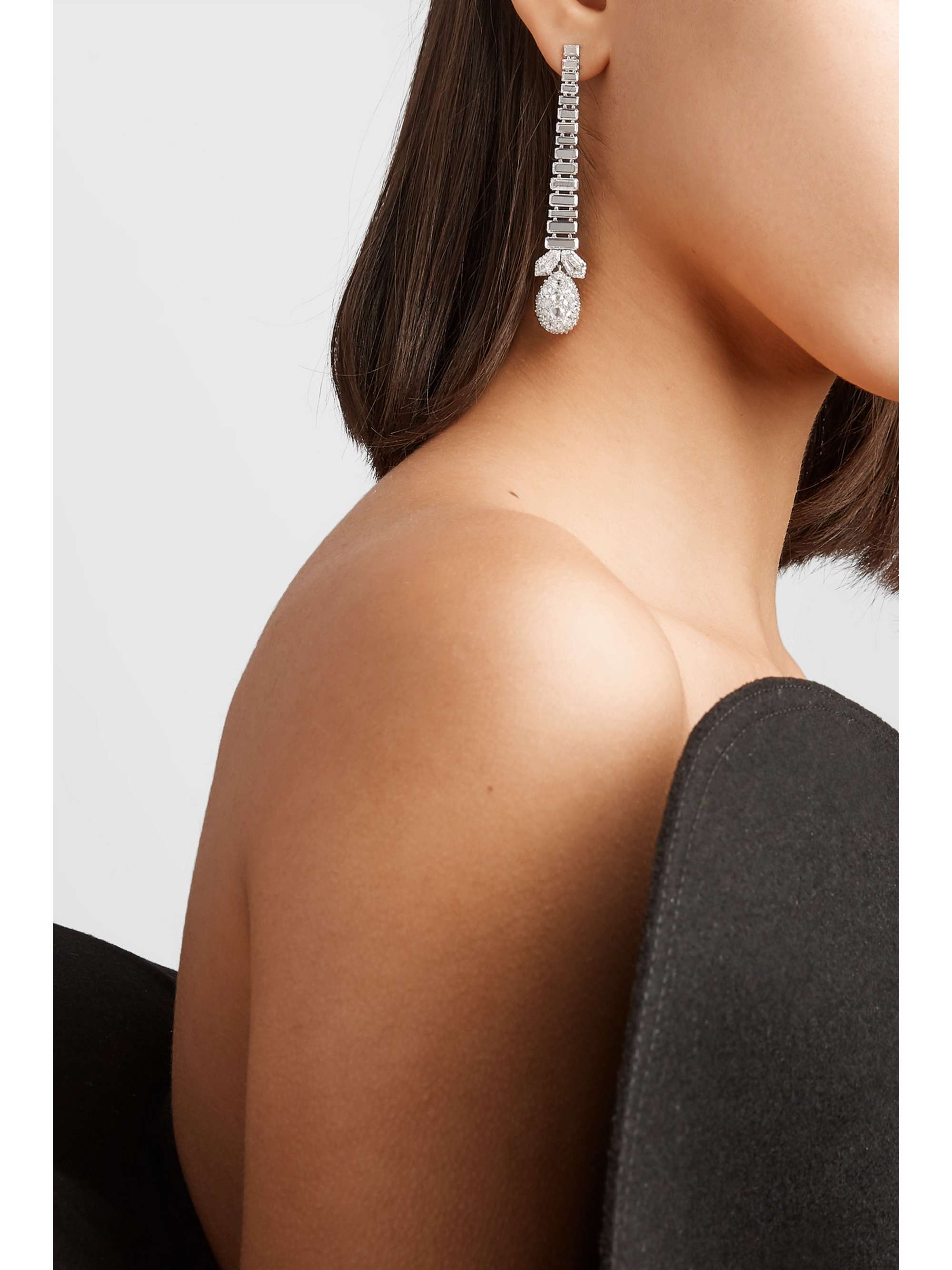 BINA GOENKA 18K 白金、18K 铂金、钻石耳环
