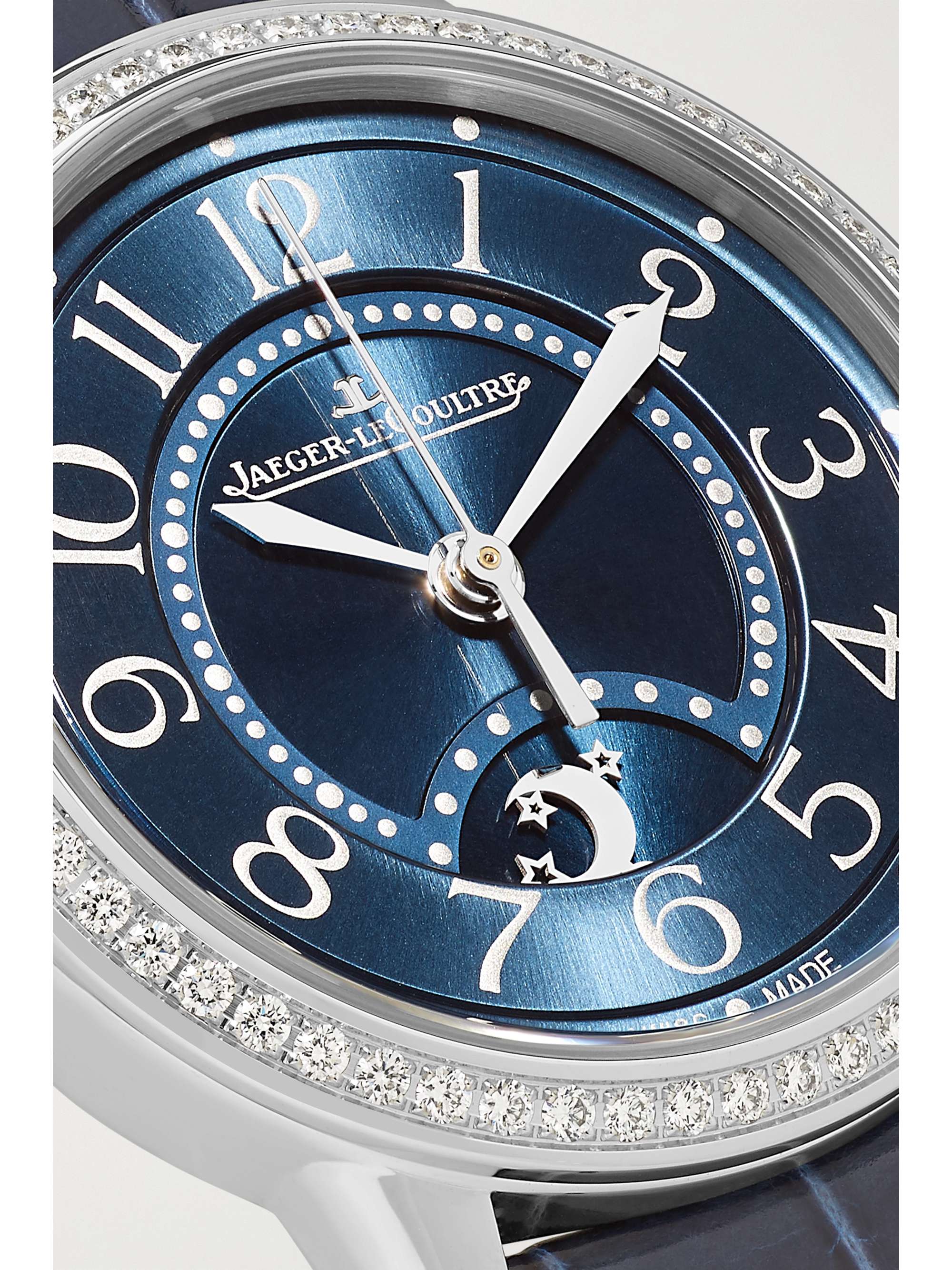 JAEGER LECOULTRE Rendez-Vous Night & Day 29mm small stainless steel, alligator and diamond watch