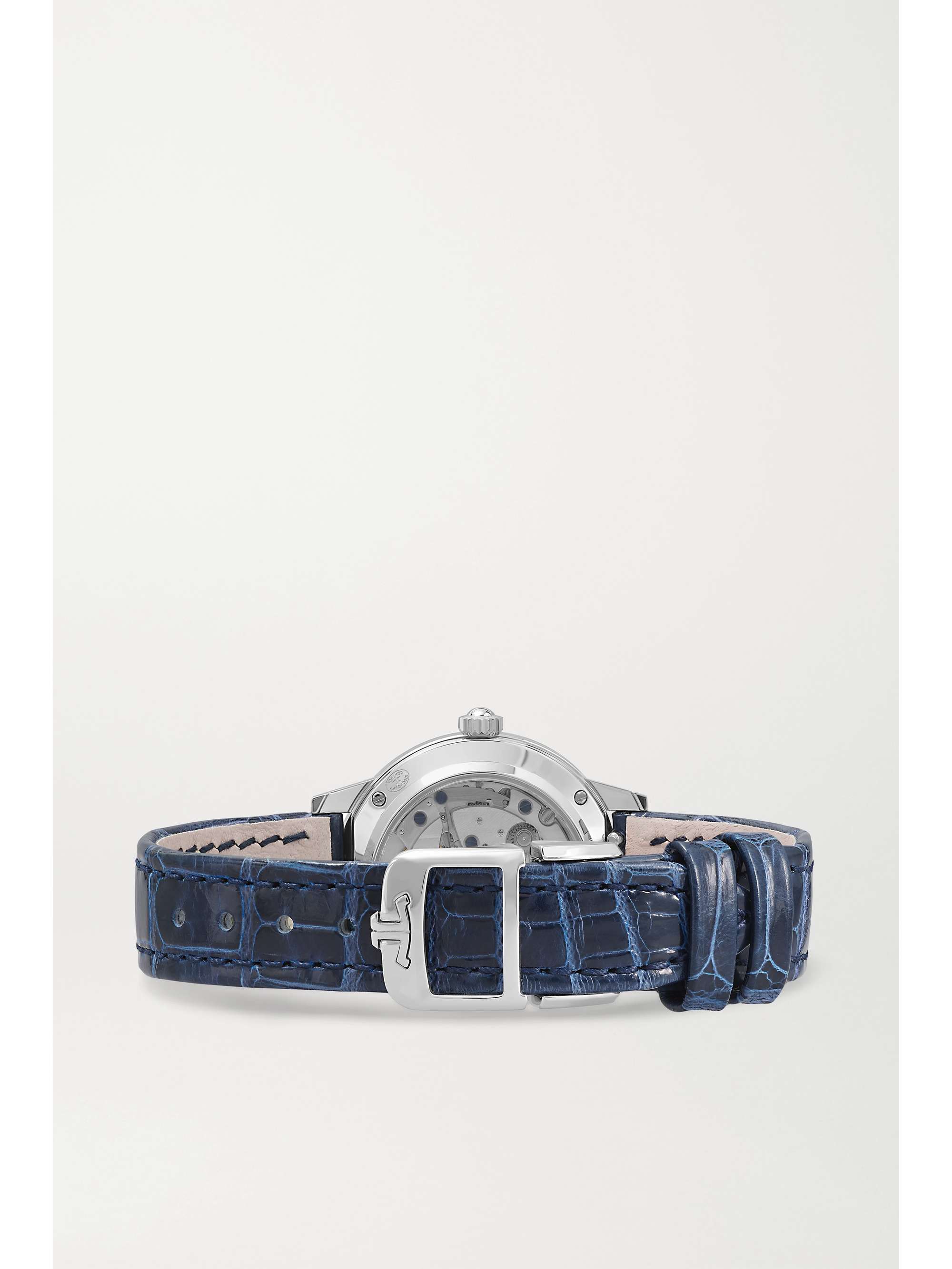 JAEGER LECOULTRE Rendez-Vous Night & Day 29mm small stainless steel, alligator and diamond watch