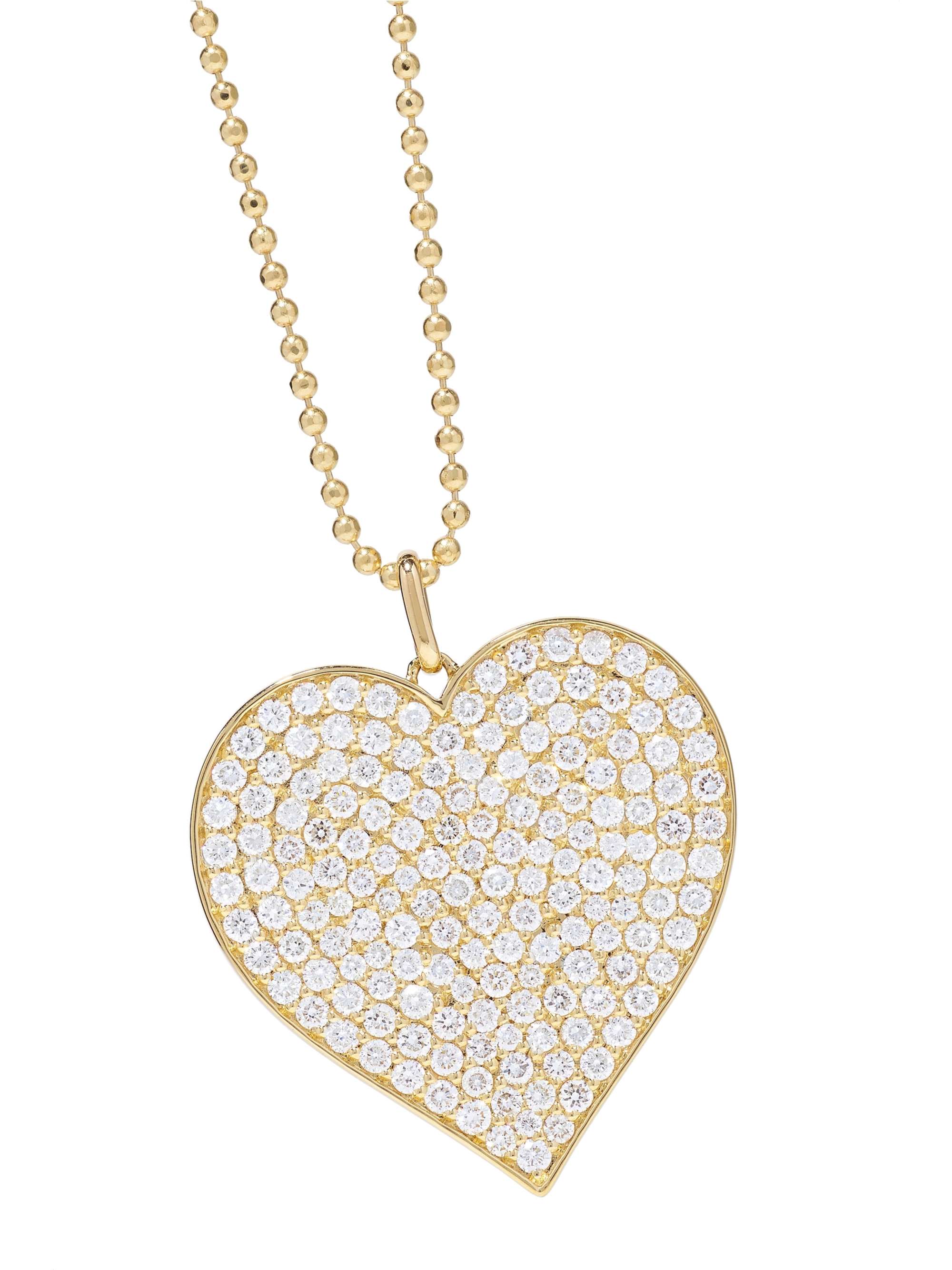 SYDNEY EVAN Supersize Heart 14-karat gold diamond necklace