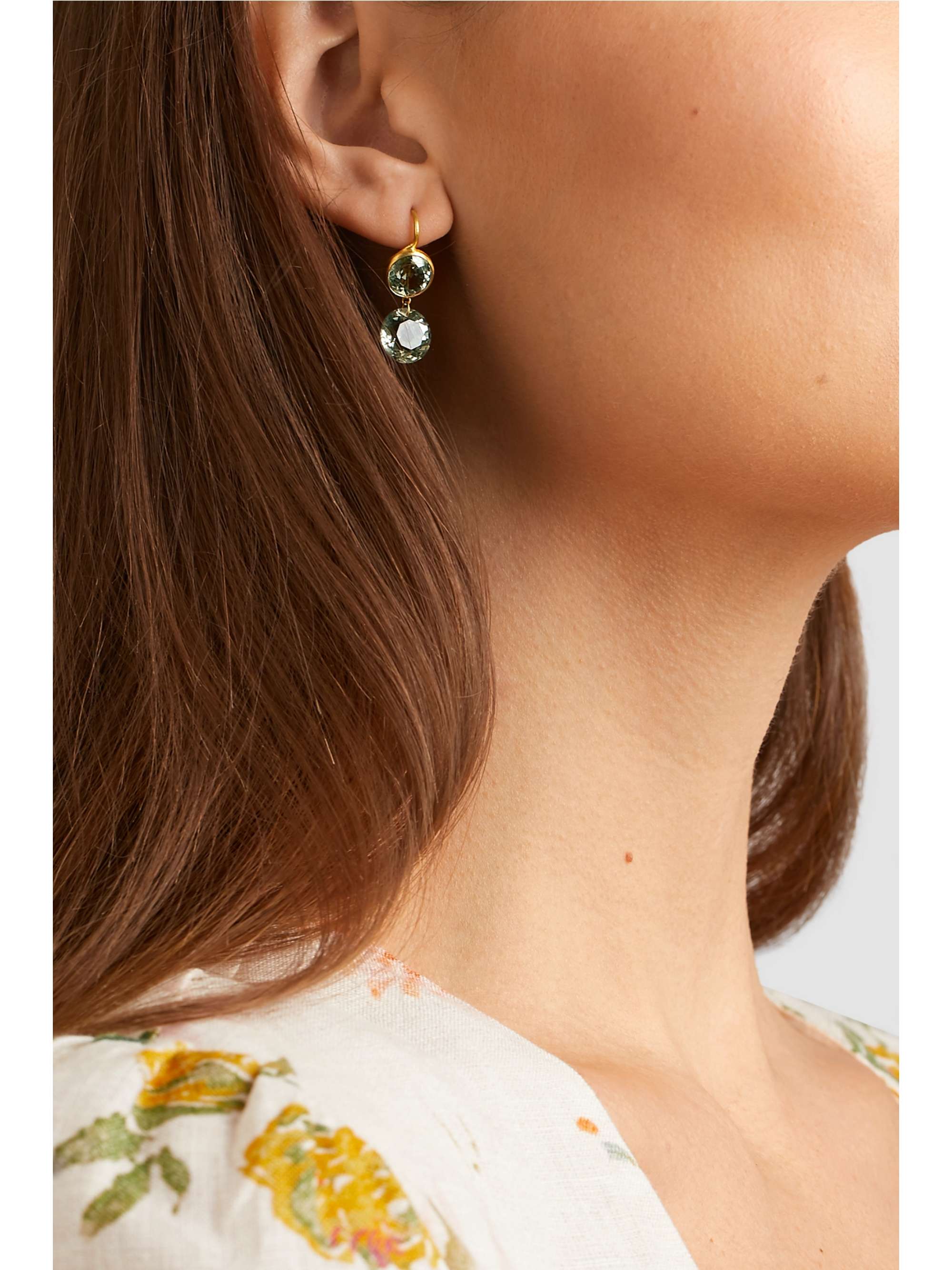 MARIE-HÉLÈNE DE TAILLAC Incandescence 22-karat gold quartz earrings