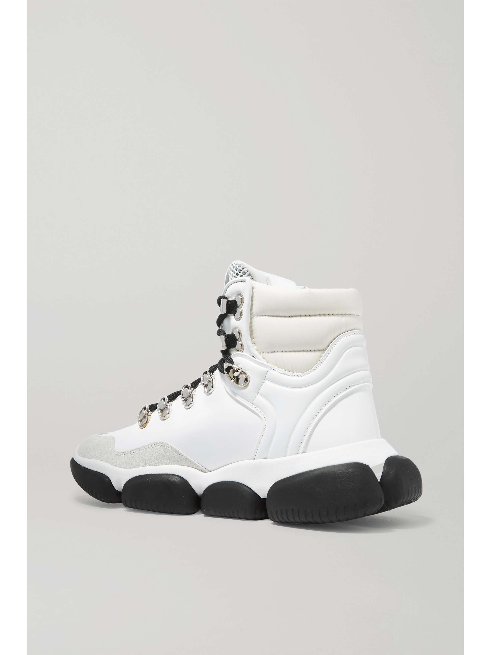 MONCLER Brianna mesh and suede-trimmed leather sneakers