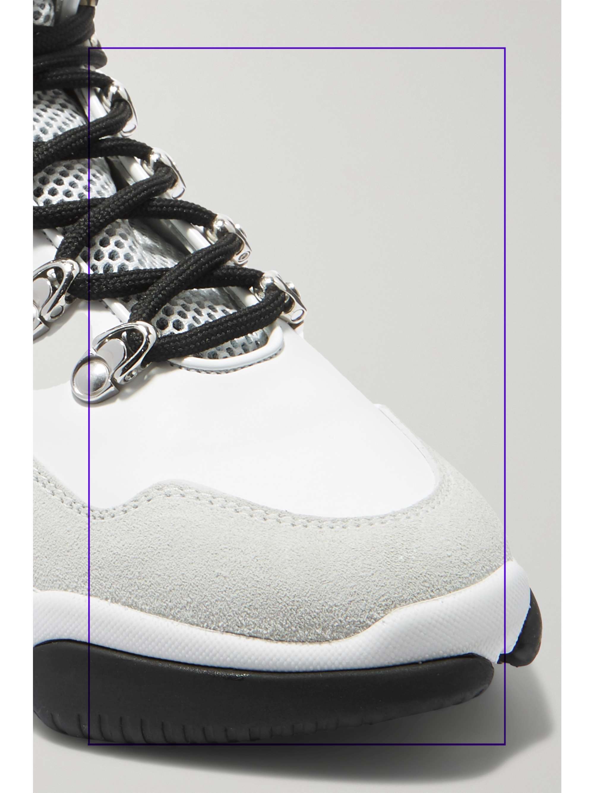 MONCLER Brianna mesh and suede-trimmed leather sneakers