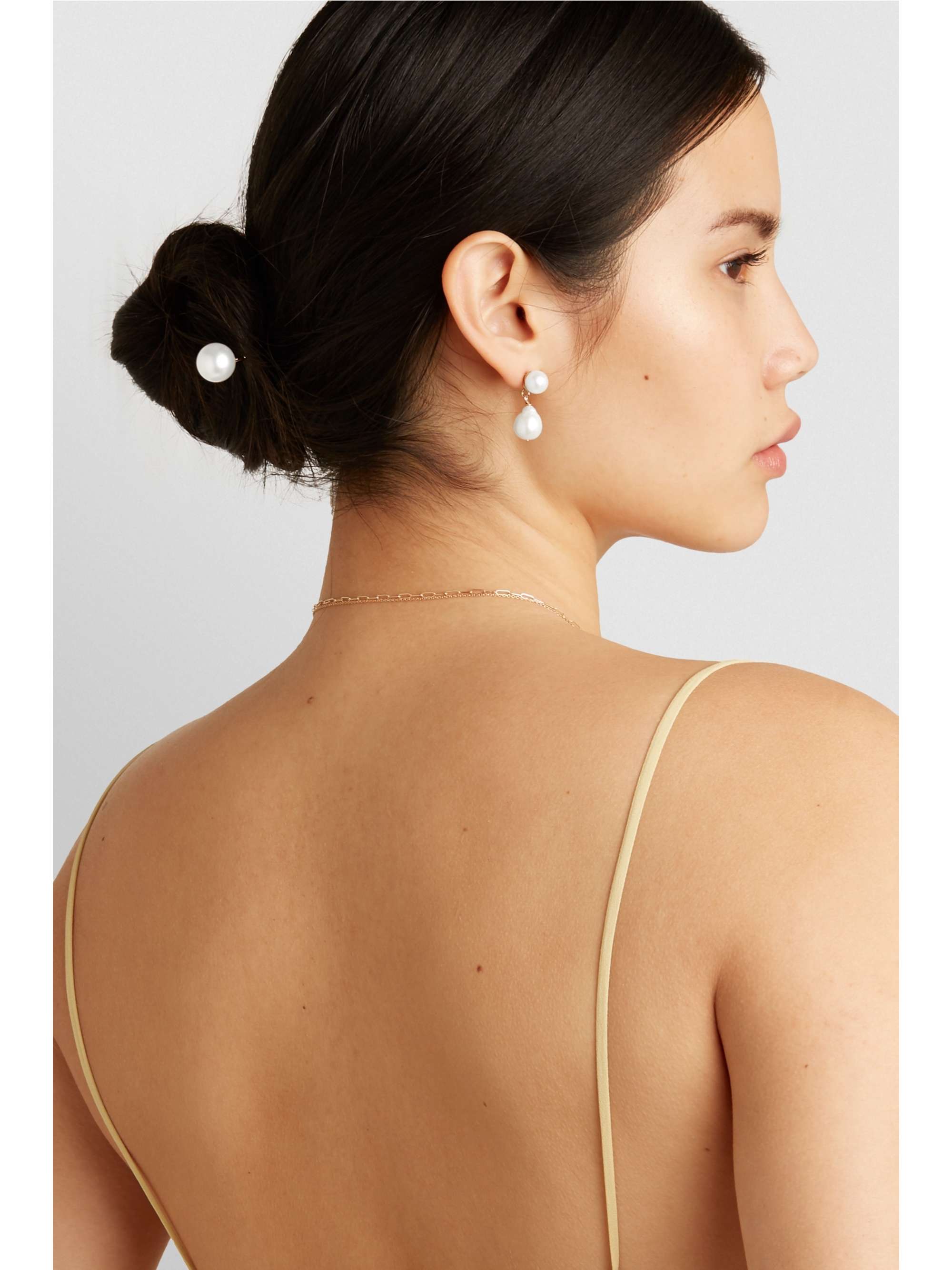 SOPHIE BILLE BRAHE Grace Simple 10-karat gold pearl hair slide