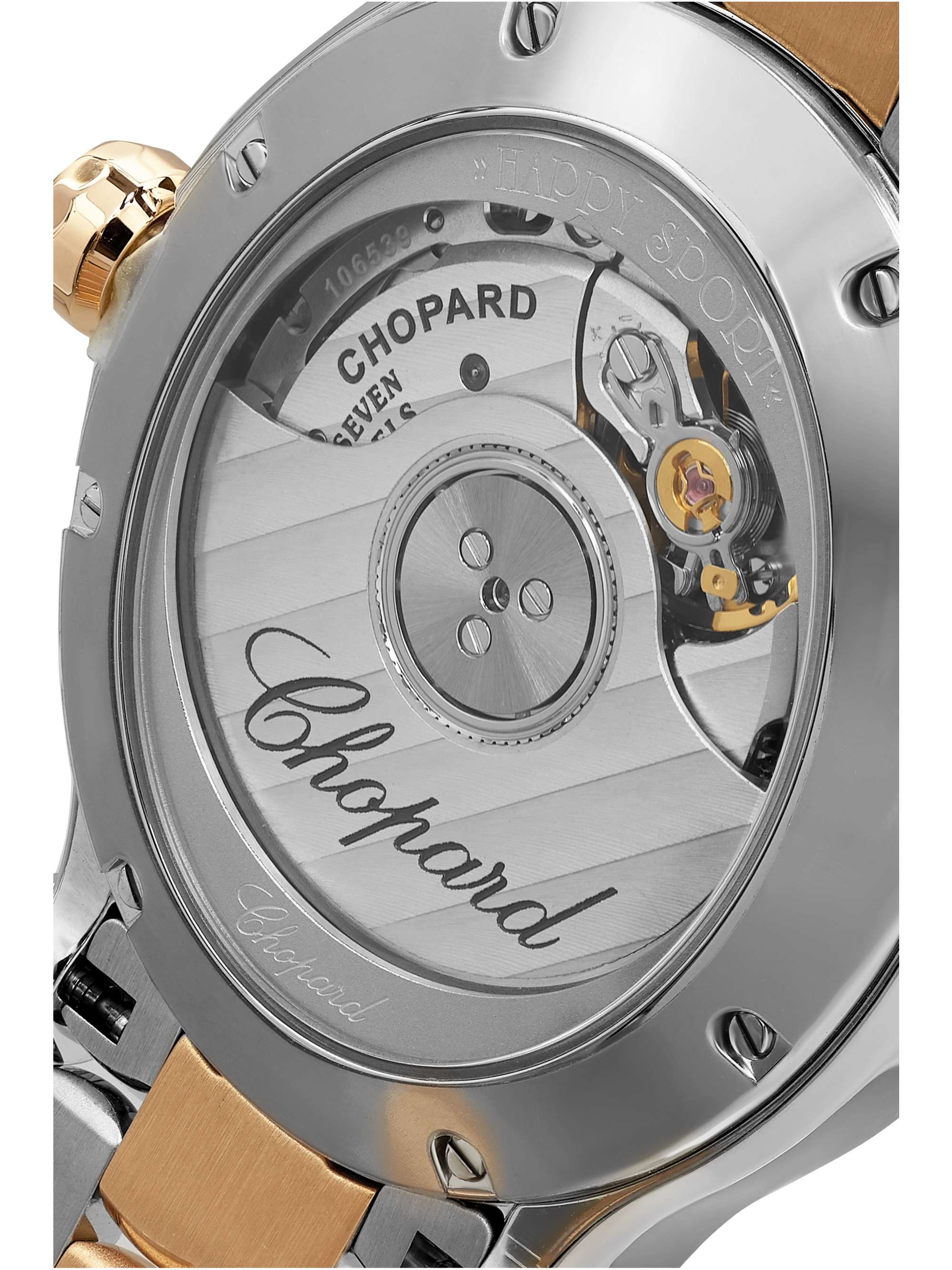 CHOPARD Happy Sport Oval Automatic 29mm 18-karat rose gold, stainless steel and diamond watch