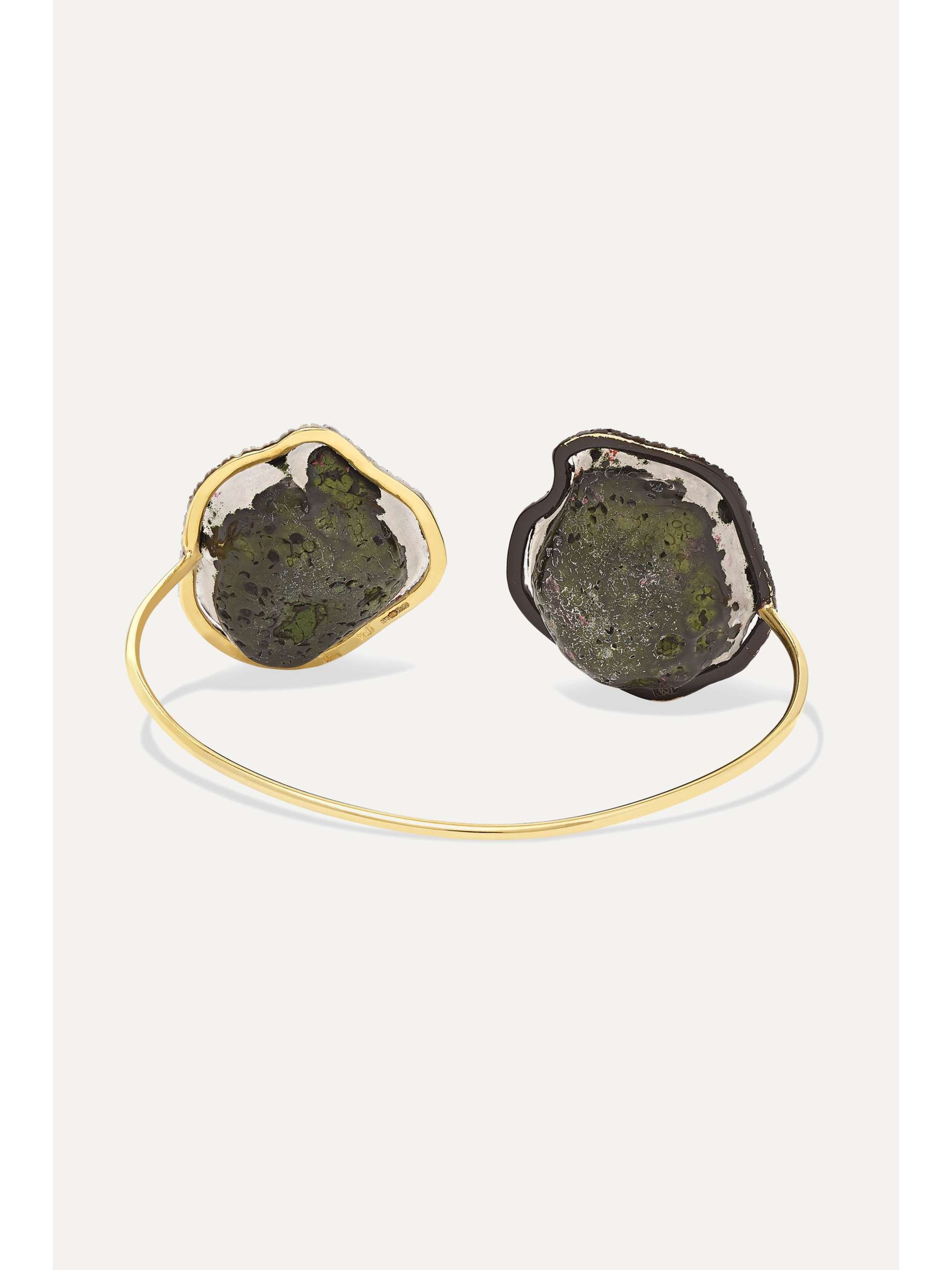 KIMBERLY MCDONALD + NET SUSTAIN 18-karat gold, geode and diamond cuff