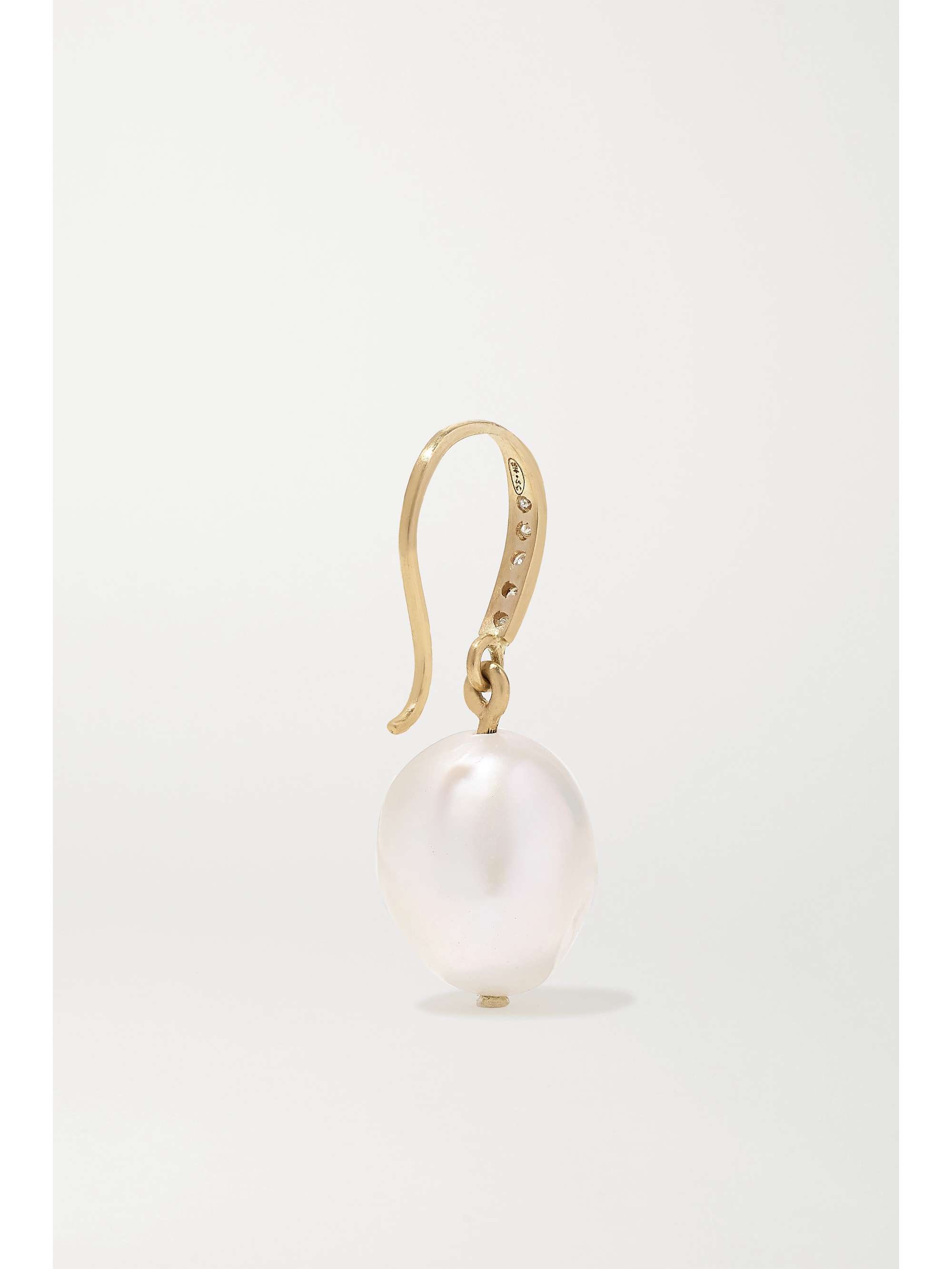 PASCALE MONVOISIN Charlie N°1 9-karat gold, pearl and diamond earring