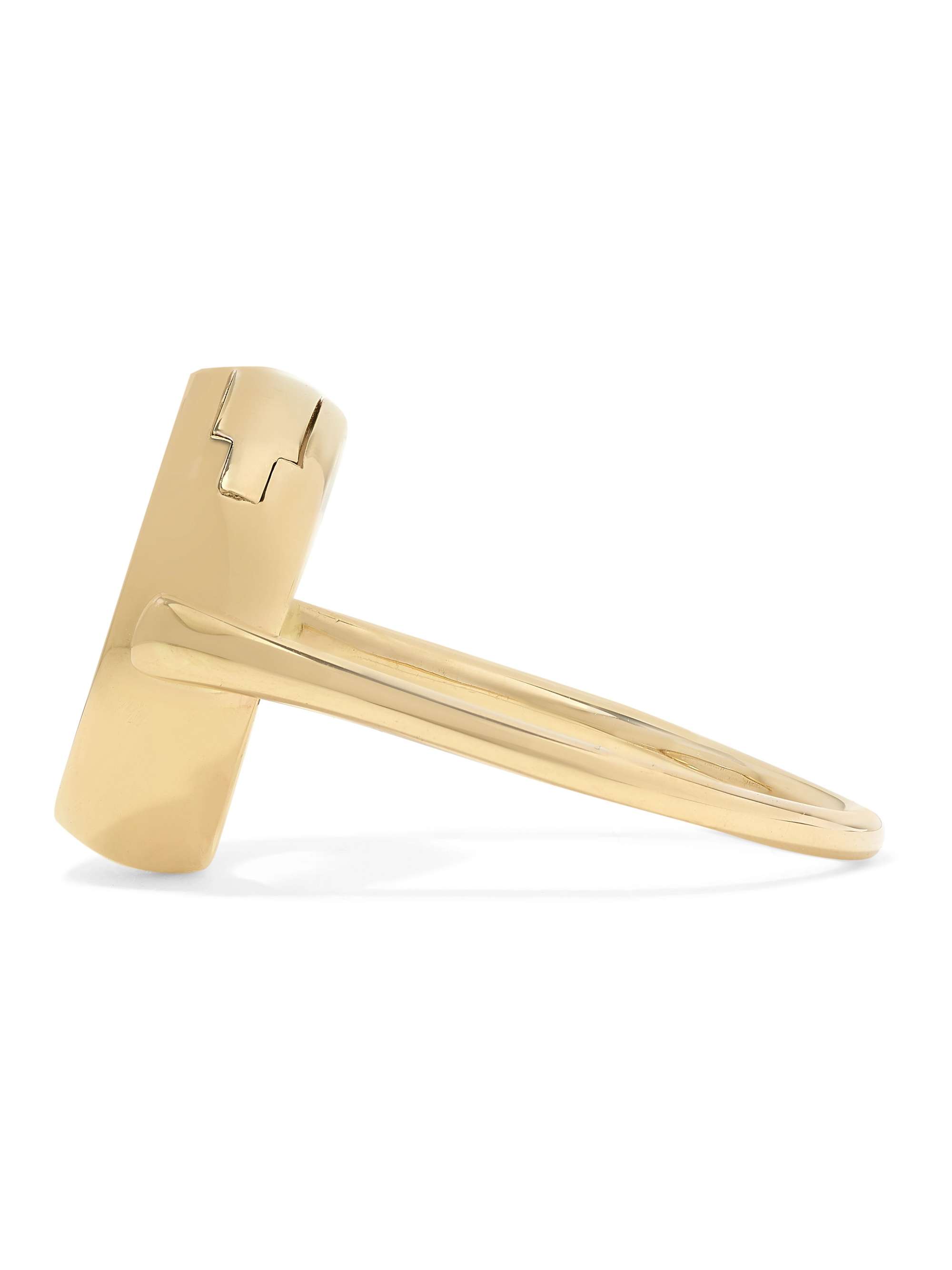 LOQUET 14-karat gold and sapphire crystal locket ring