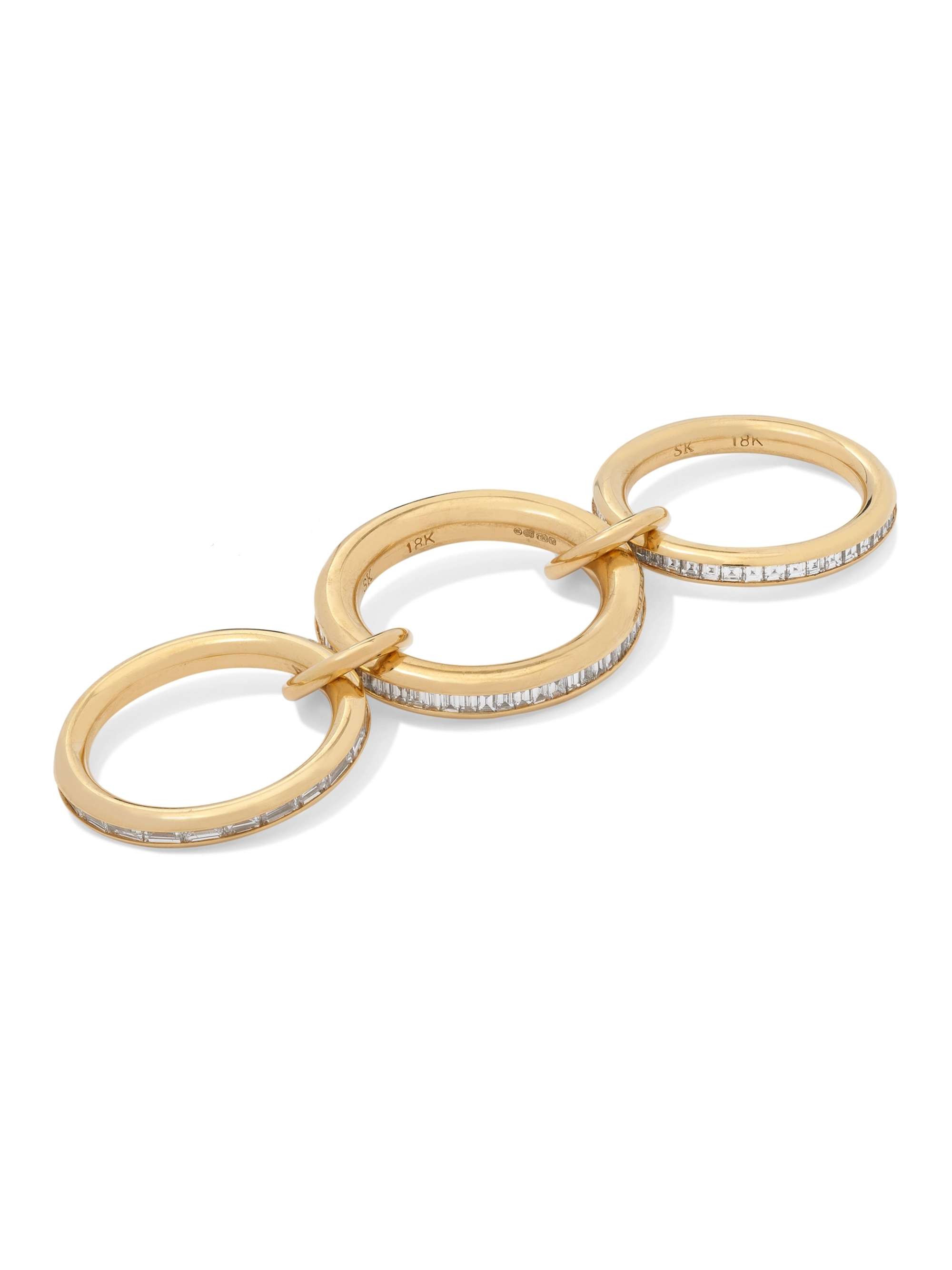 SPINELLI KILCOLLIN Manava set of three 18-karat gold diamond rings